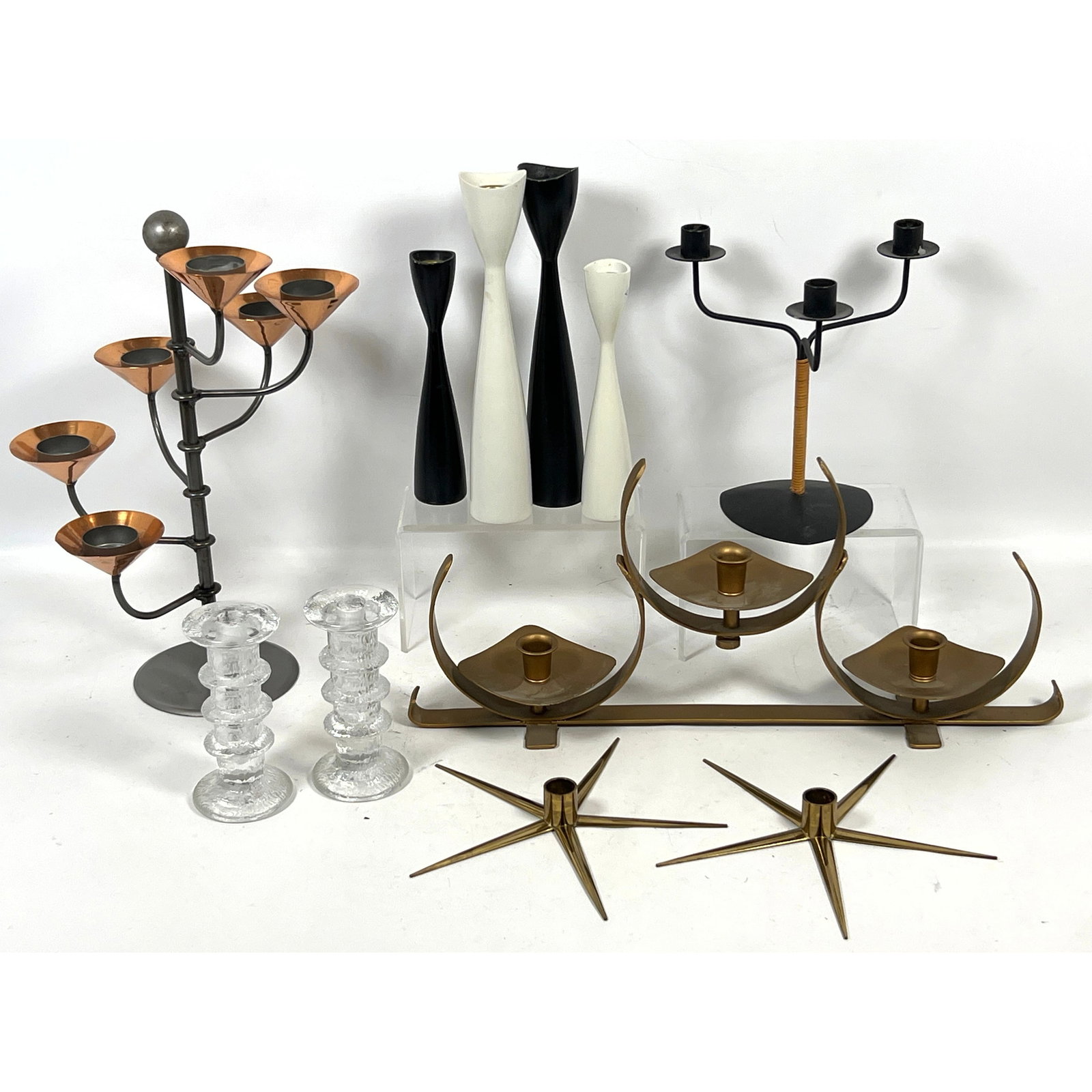 Mid Century Modern Candlesticks Lot. Ystad Metall Star Candle Holders, Laurids Lonborg candle holder (1 of 18)