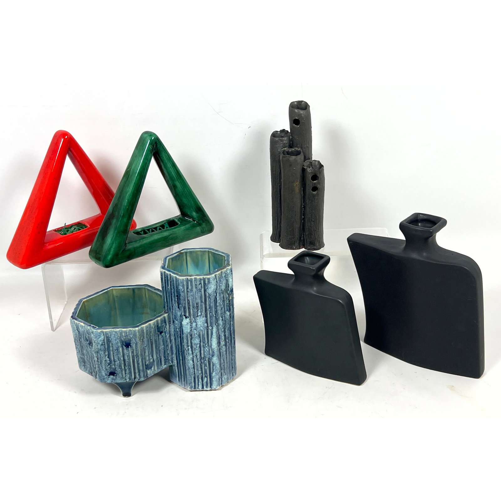 6pcs Ikebana Vases Planters.: 6pcs Ikebana Vases Planters. Dimensions: Height: 8 inches, Width: 7 inches, Depth: 2.25 inches. ---