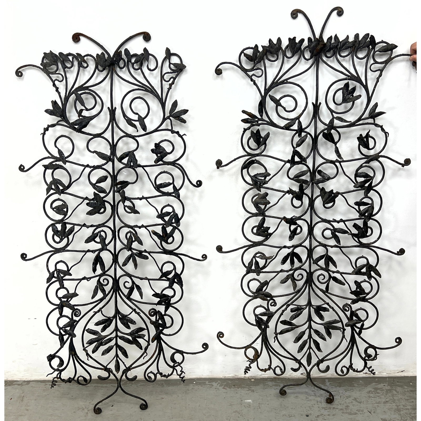 Pair Vintage Forged Iron Decorative Window Grates. Intricate Fancy Design. (1 of 13)