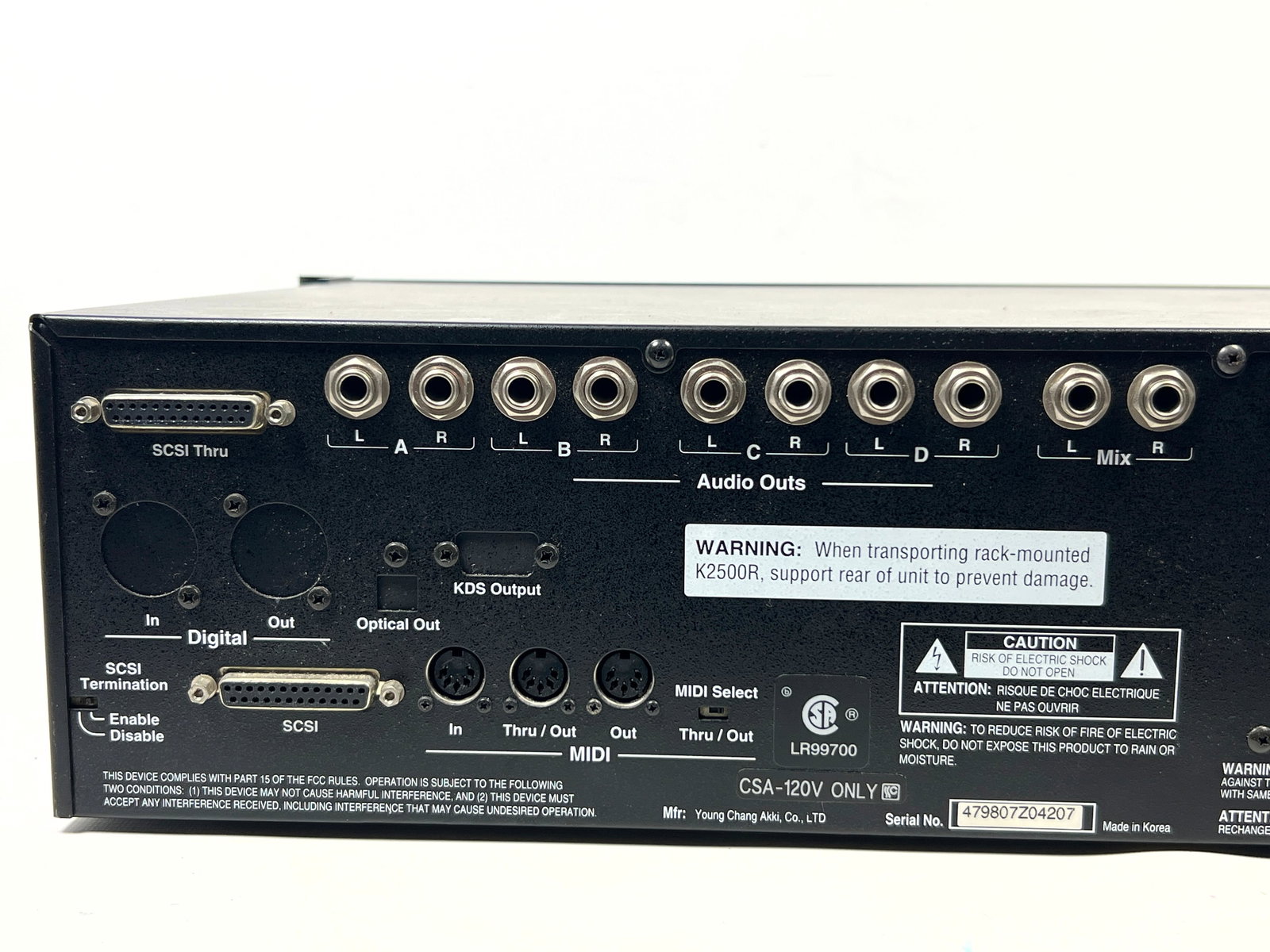 Kurzweil K2500R rack-mountable digital synthesizer and sampler module utilizing V.A.S.T. (Variable A - 11