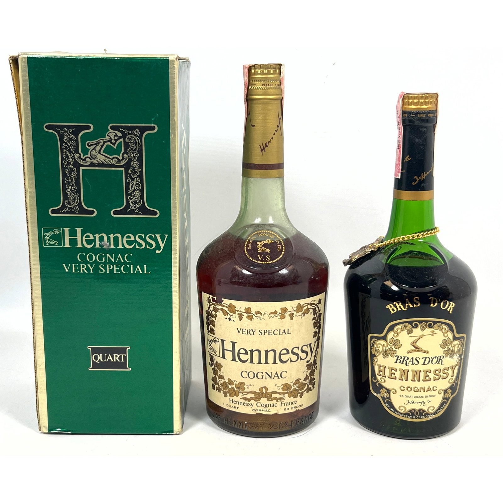 2 Vintage Bottles of Hennessy Cognac produced by Jas Hennessy and Co. in Cognac, France. (1 of 15)