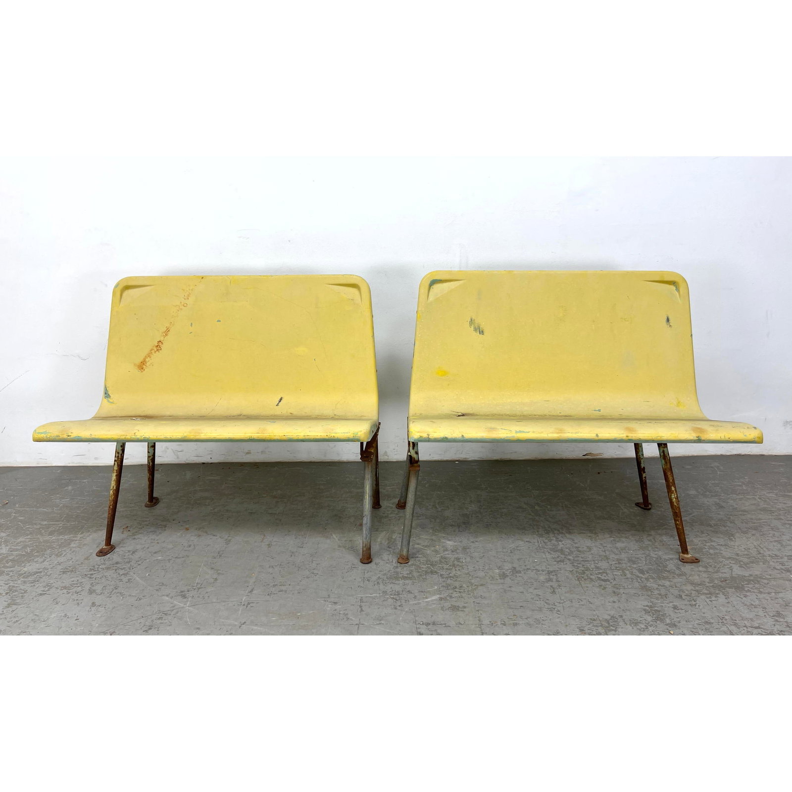 Pair Fiberglass and steel Benches. Vintage. (1 of 20)