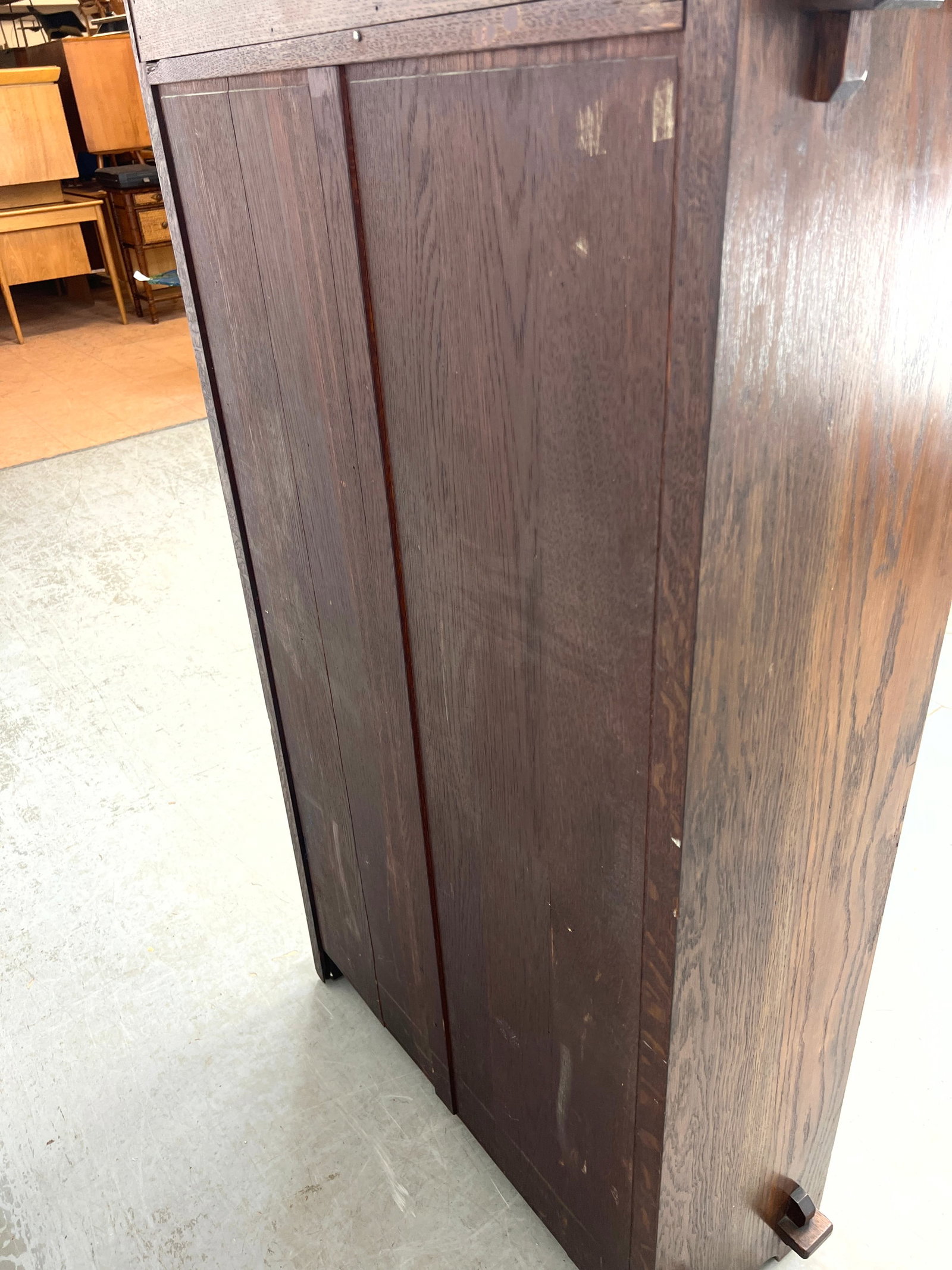 Vintage L and J G Stickley arts and Crafts Mission Oak Bookcase with Single Mullion Door. model 64. - 10