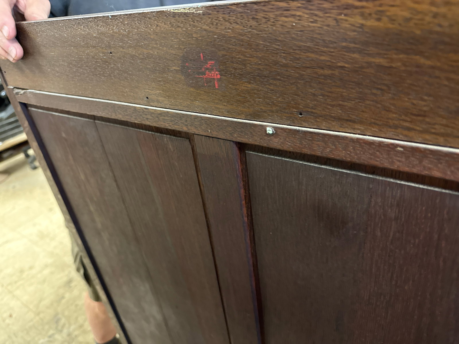 Vintage L and J G Stickley arts and Crafts Mission Oak Bookcase with Single Mullion Door. model 64. - 13