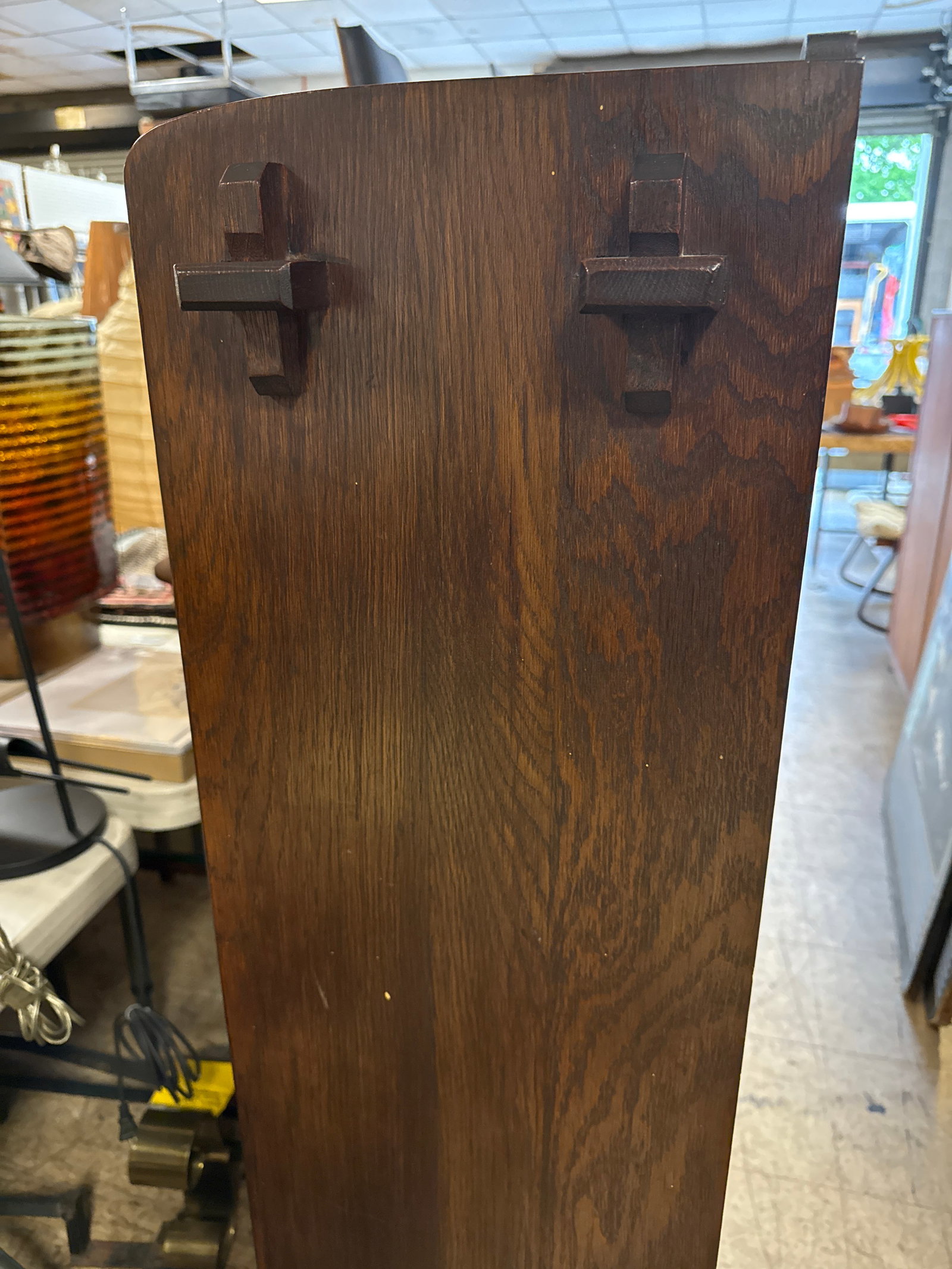 Vintage L and J G Stickley arts and Crafts Mission Oak Bookcase with Single Mullion Door. model 64. - 14