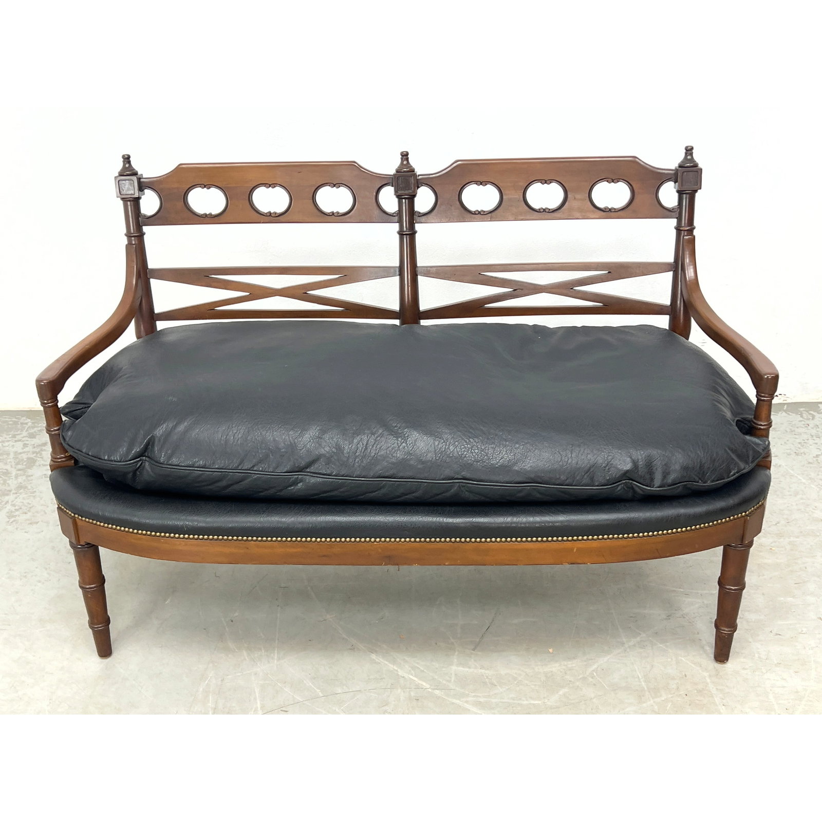 Neoclassical-style double chair-back settee manufactured by the Kittinger Furniture Company (1 of 8)