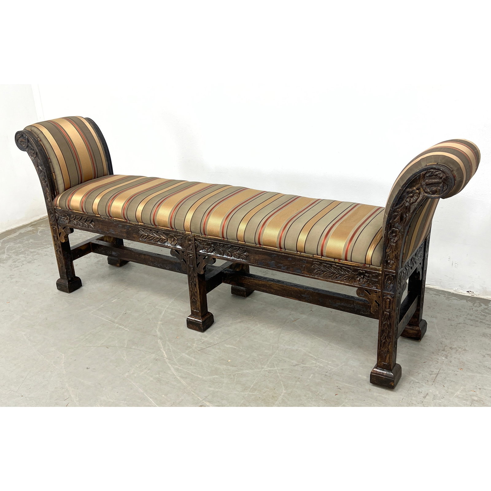 BAU Los Alimitos California Long Window Bench. Painted finish.: BAU Los Alimitos California Long Window Bench. Painted finish. Dimensions: Height: 31 inches, Width: 74 inches, Depth: 16 inches. - Seat Height: 21 inches ---