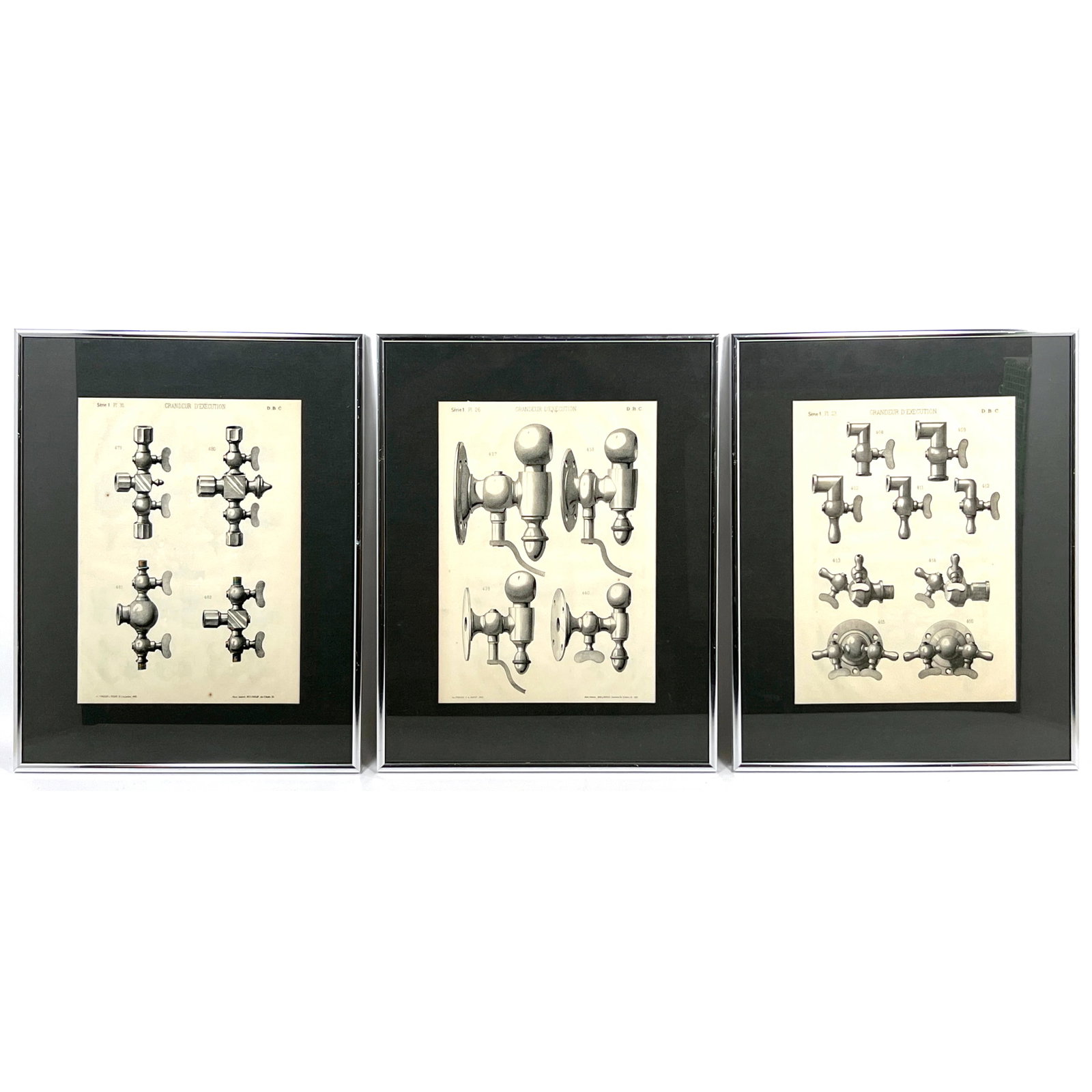 Original Pages from "Grandeure d'Execution" series, Framed, Paris, France, early 1900's: Original Pages from "Grandeure d'Execution" series, Framed, Paris, France, early 1900's Dimensions: Frame Height: 20.5 inches, Frame Width: 16.5 inches. - Image Size: Image Height: 14 inches, Image