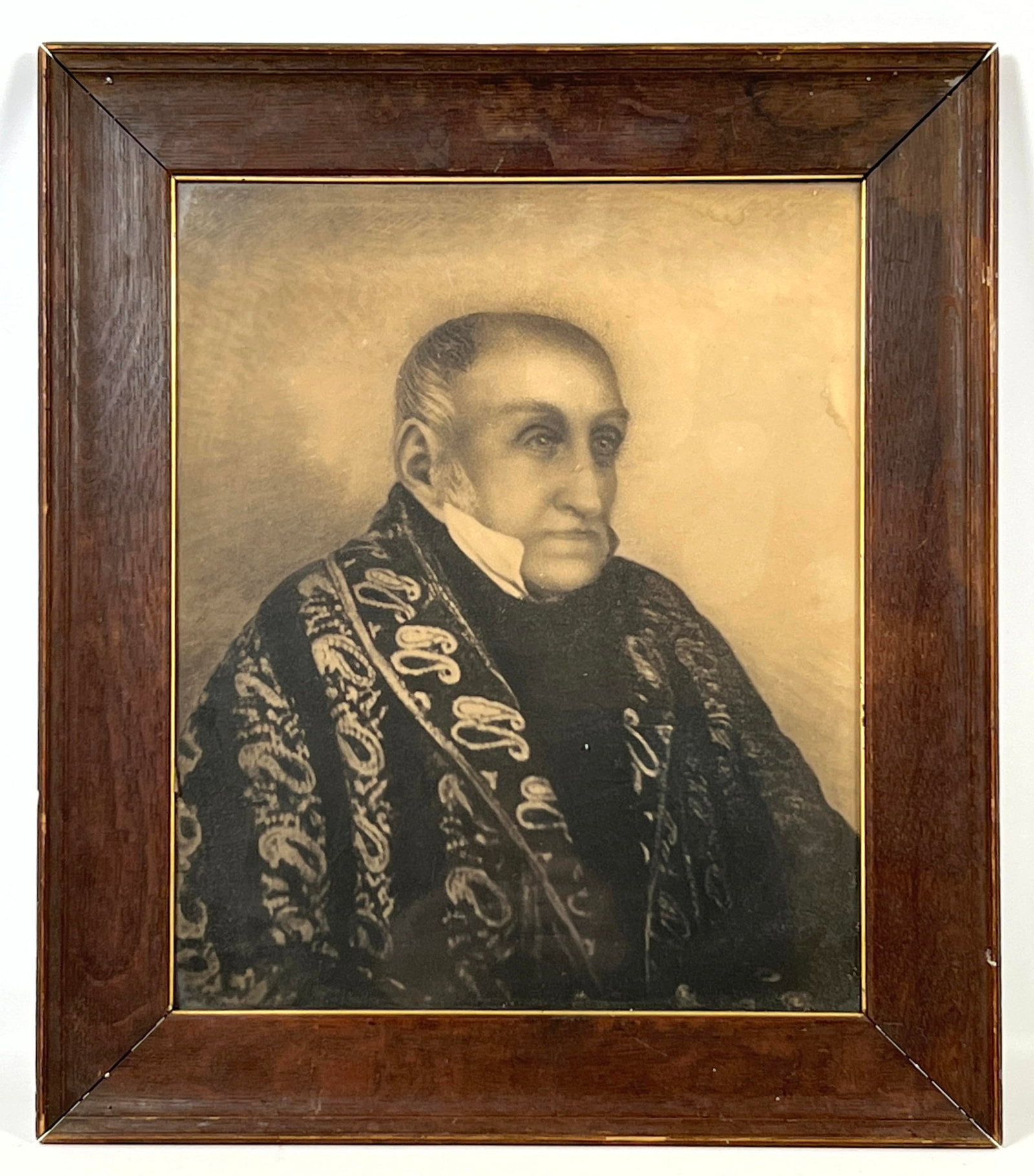 Folk art portrait of a gentleman: Folk art portrait of a gentleman Dimensions: Frame Height: 21 inches, Frame Width: 18 inches. - Image Size: Image Height: 16 inches, Image Width: 13 inches. --- US Packing and Shipping charge: In