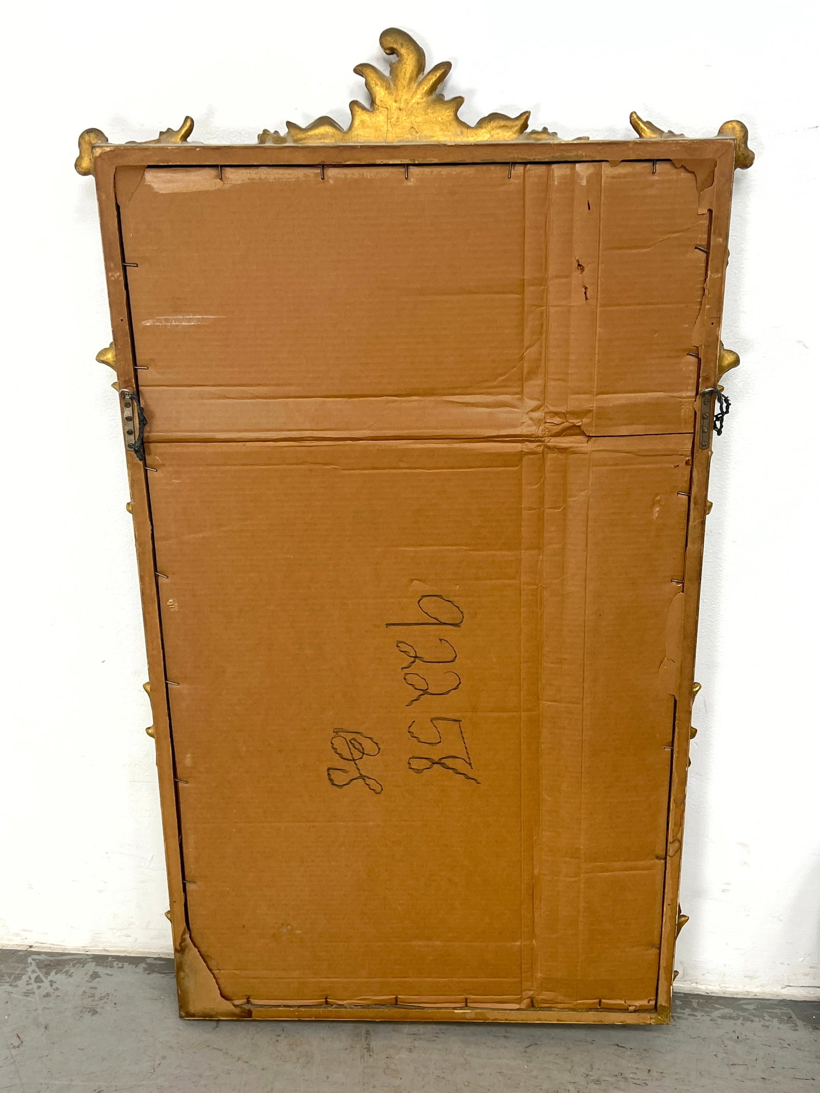 Gilt Rococo style Rectangular Framed Mirror. Foliate Scroll Frame. - 8