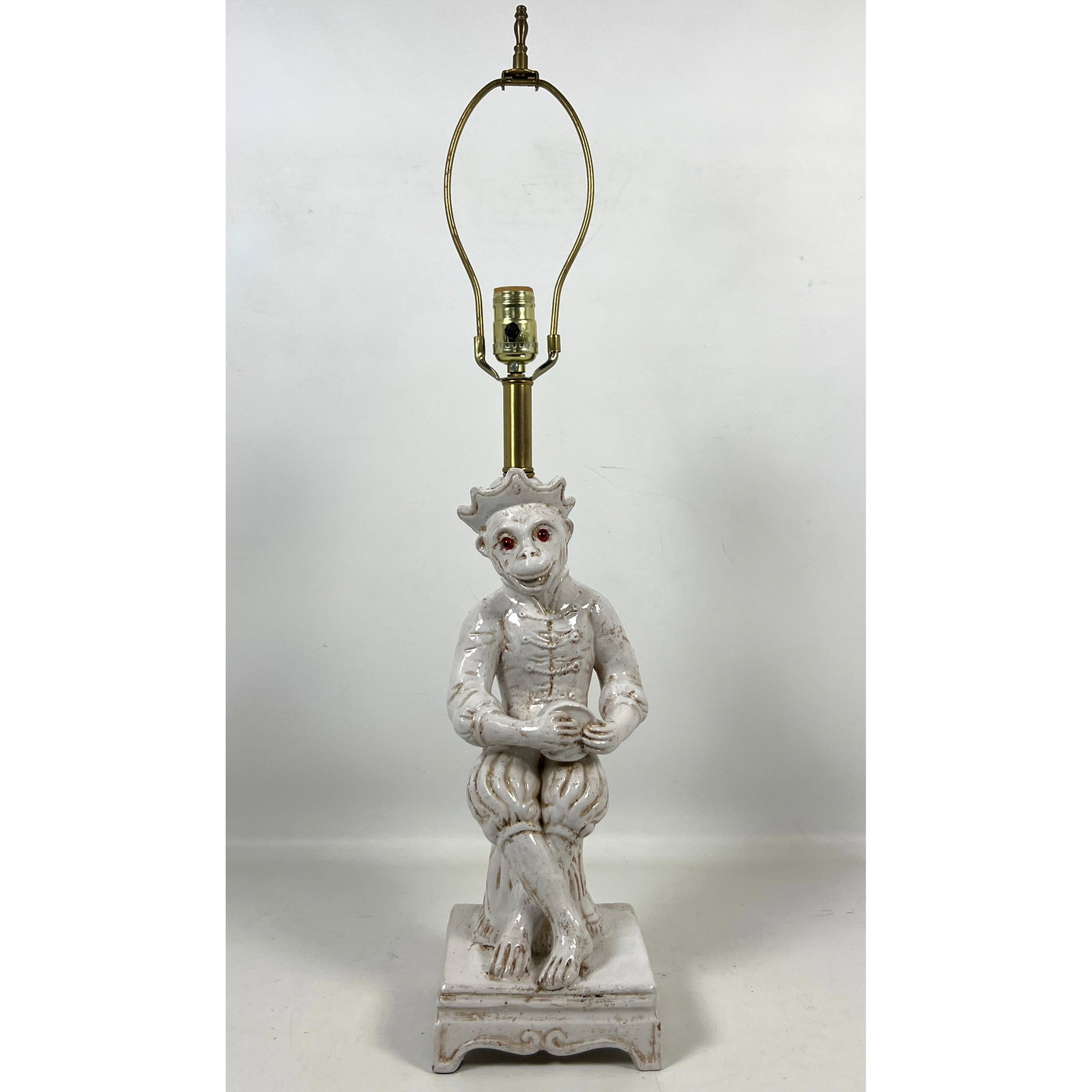Italian Handmade Glazed Ceramic Monkey Table Lamp. Zoomorphic Figural. (1 of 12)