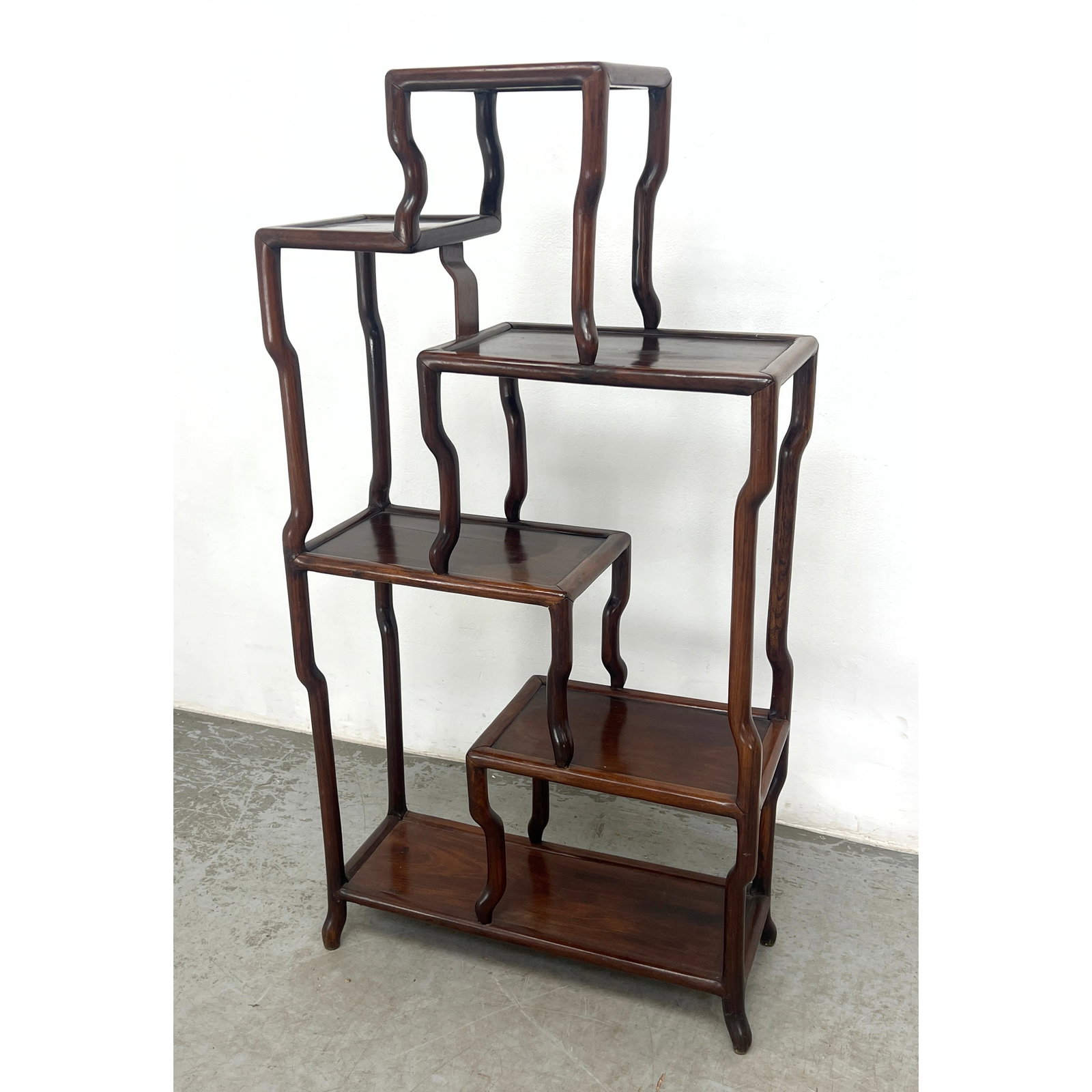 Petite Chinese Hardwood Display Shelf. (1 of 10)