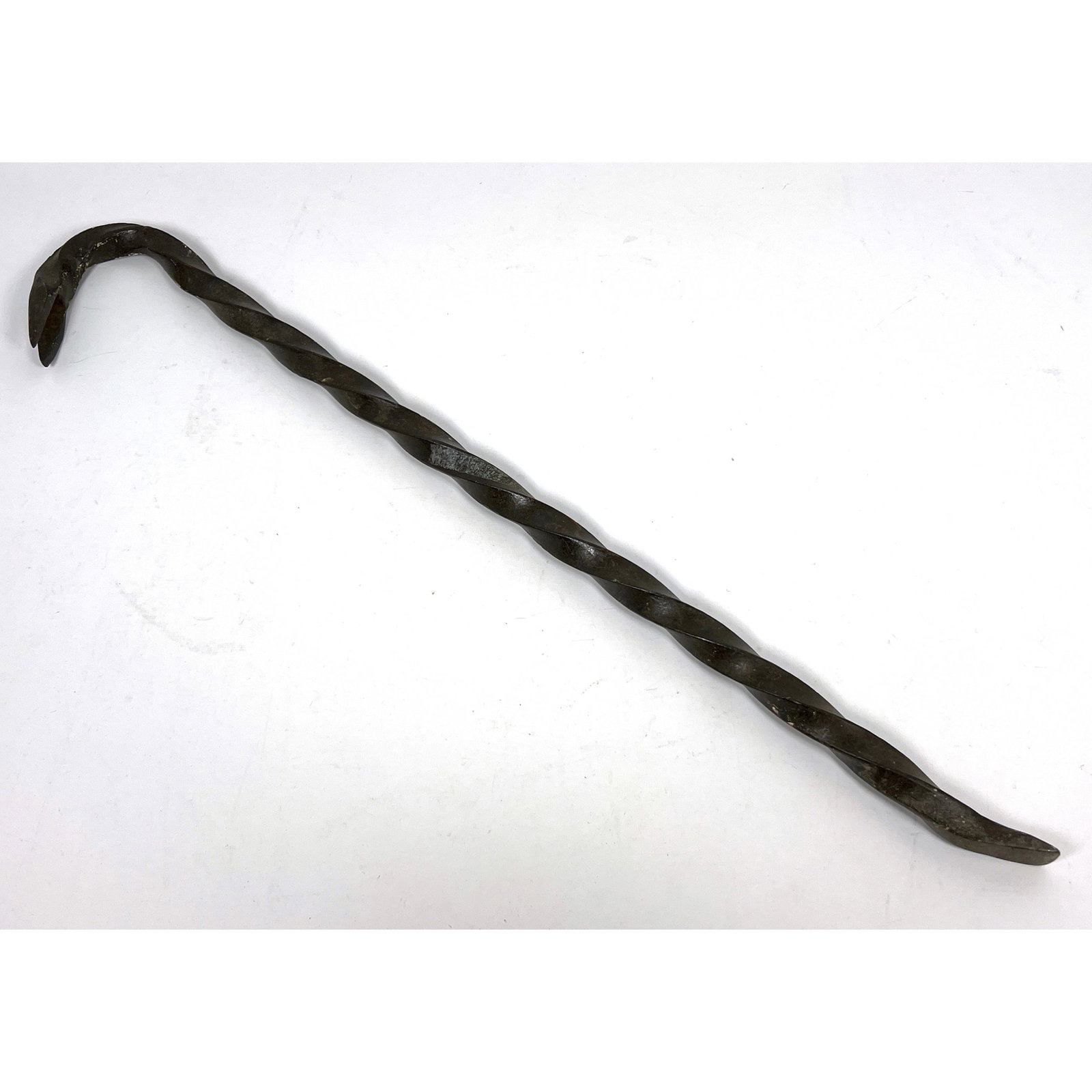 Antique Hand Forged Twisted Iron Crow Bar. (1 of 8)