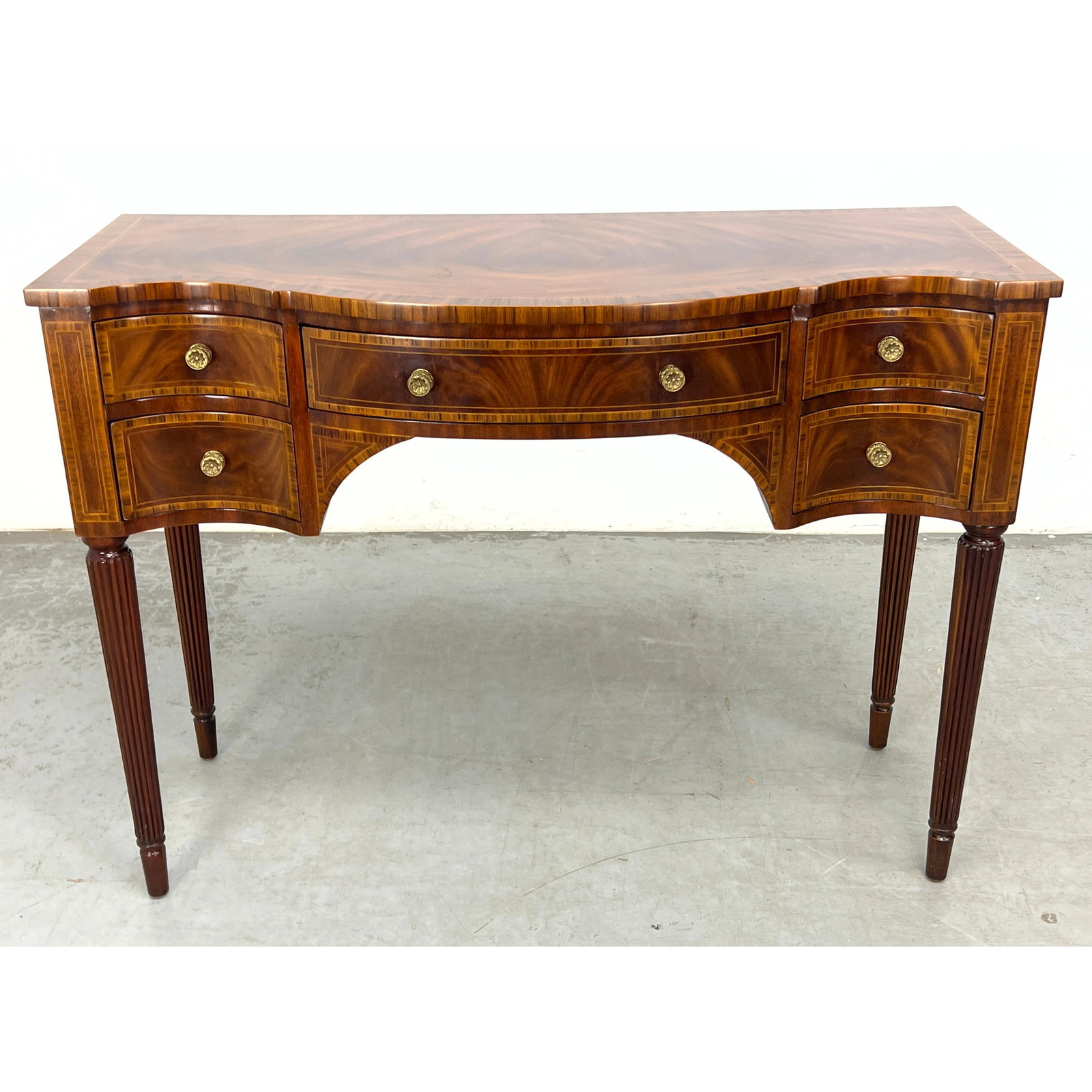 Maitland-Smith Neoclassical style Writing Desk. Banded and string inlay. (1 of 9)