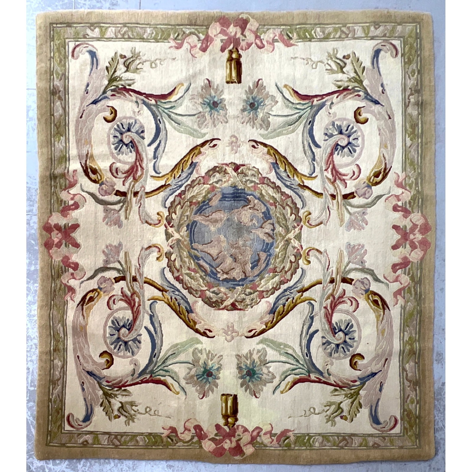 6' X 7'2 Aubusson Style Carpet Rug. (1 of 9)