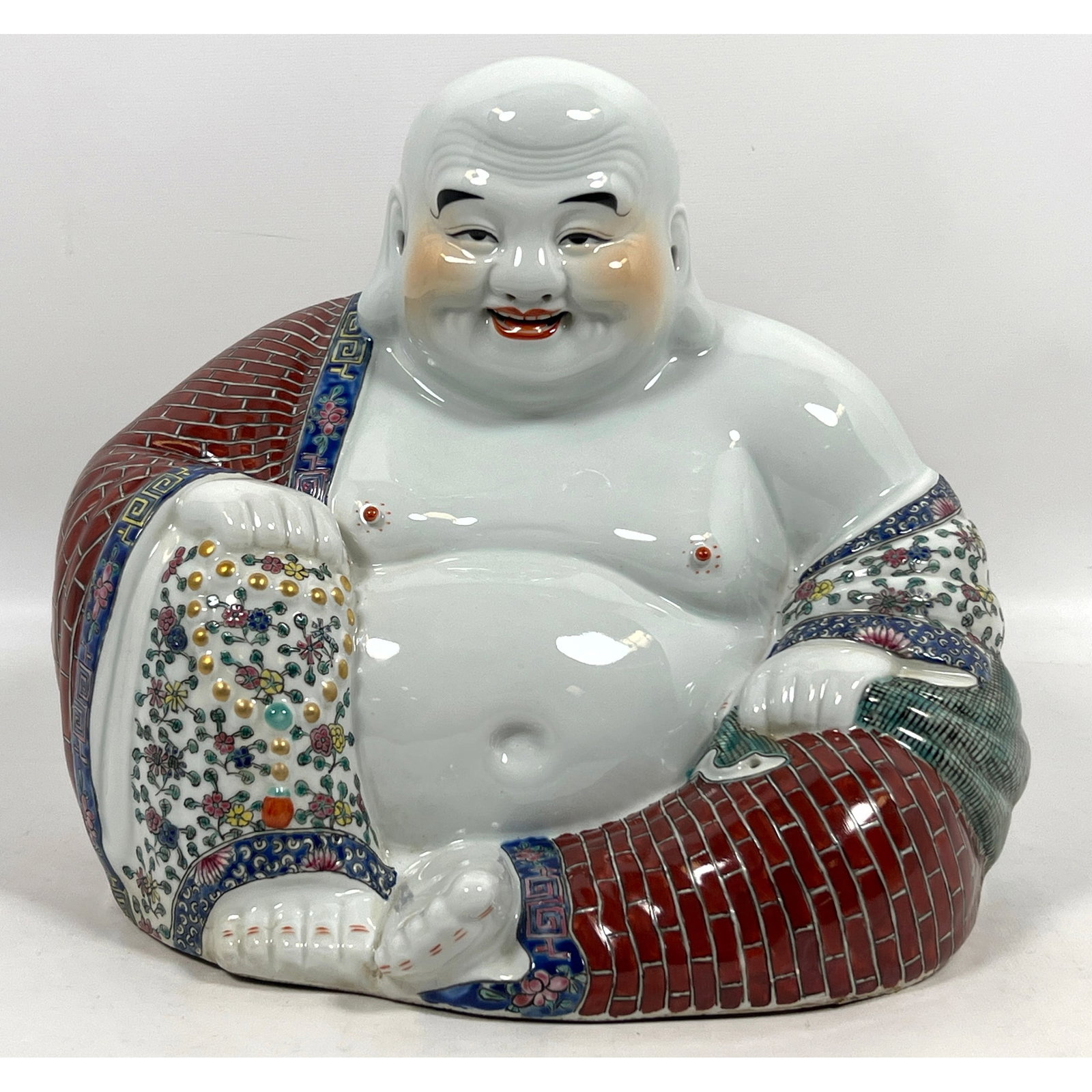 20th century Chinese Porcelain Seated Buddha Figure . Zhumao Ji (1 of 11)