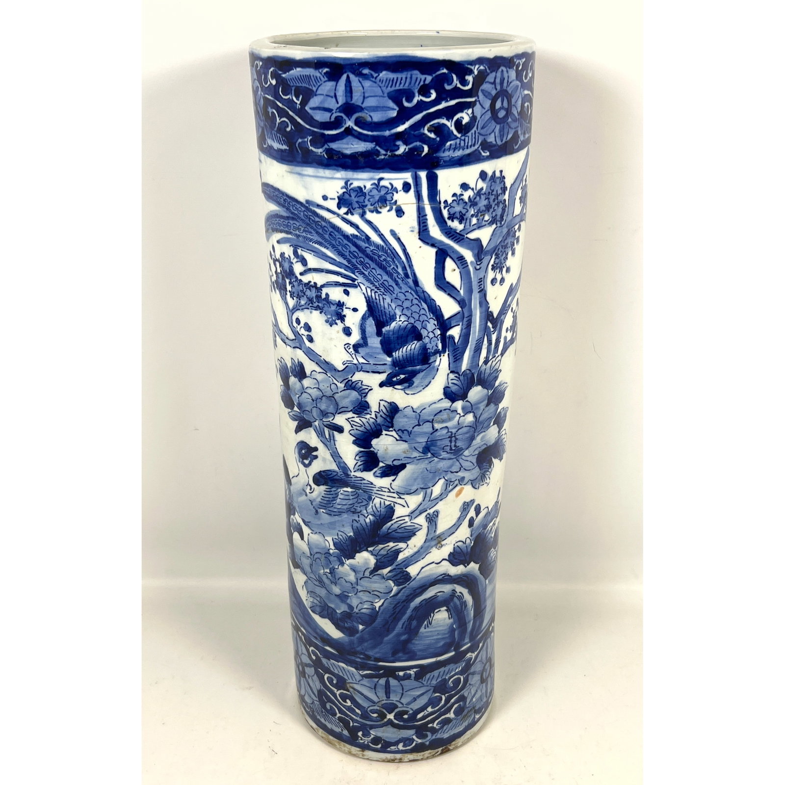 Chinese Porcelain Blue and White Umbrella Stand Vessel. (1 of 12)