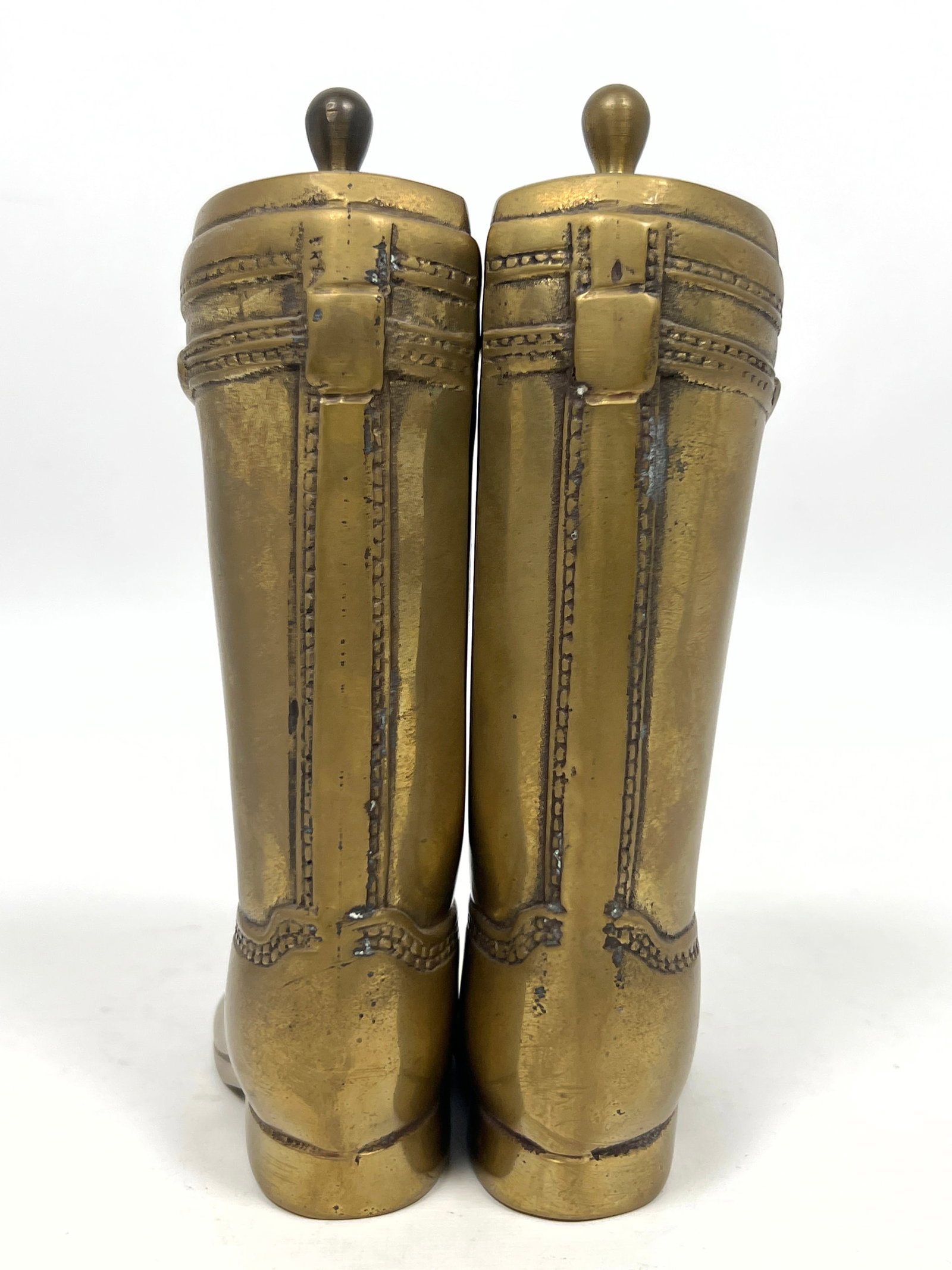 Pair Cast Brass Boot Form Bookends. - 2