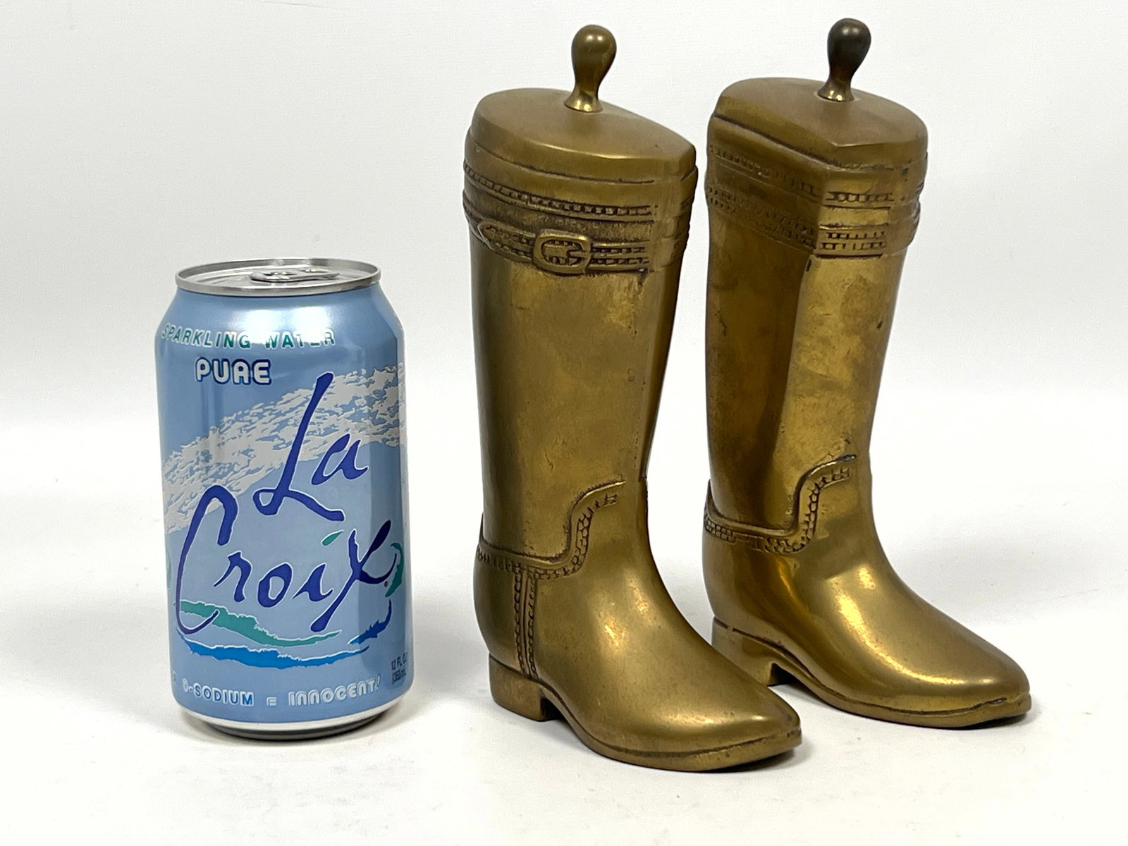 Pair Cast Brass Boot Form Bookends. - 3