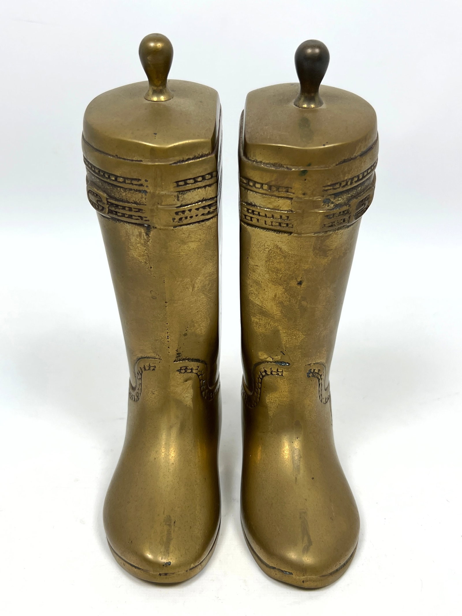 Pair Cast Brass Boot Form Bookends. - 4