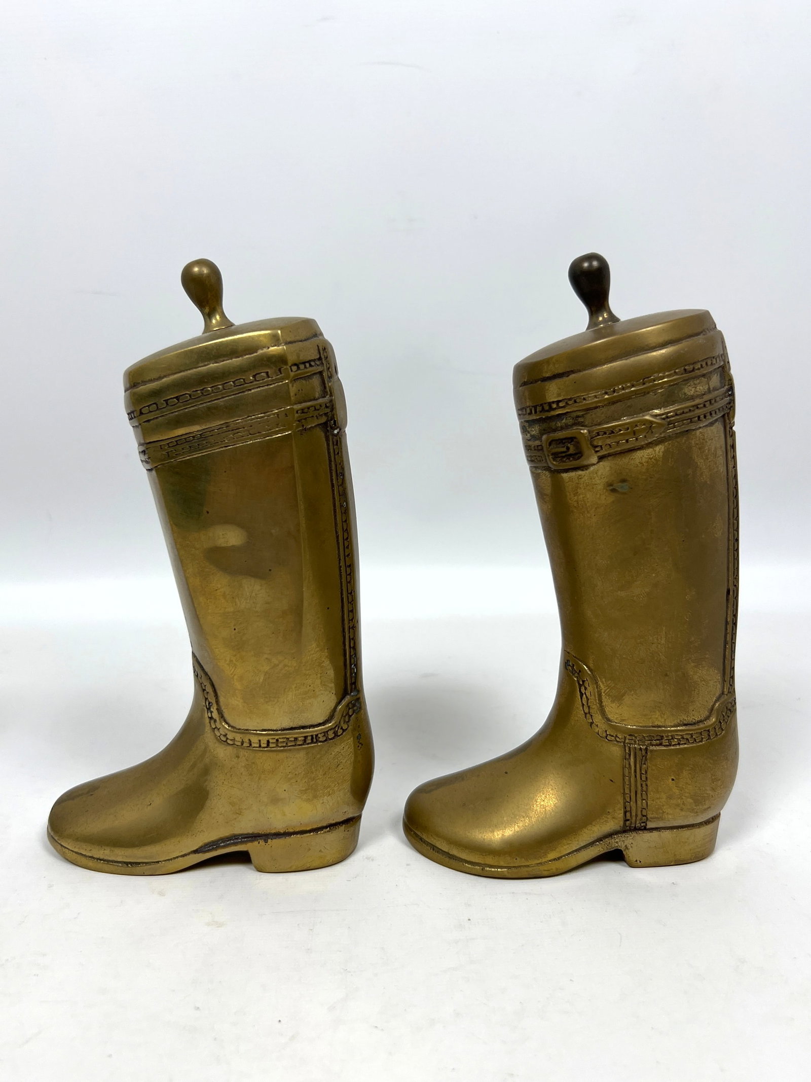 Pair Cast Brass Boot Form Bookends. - 5