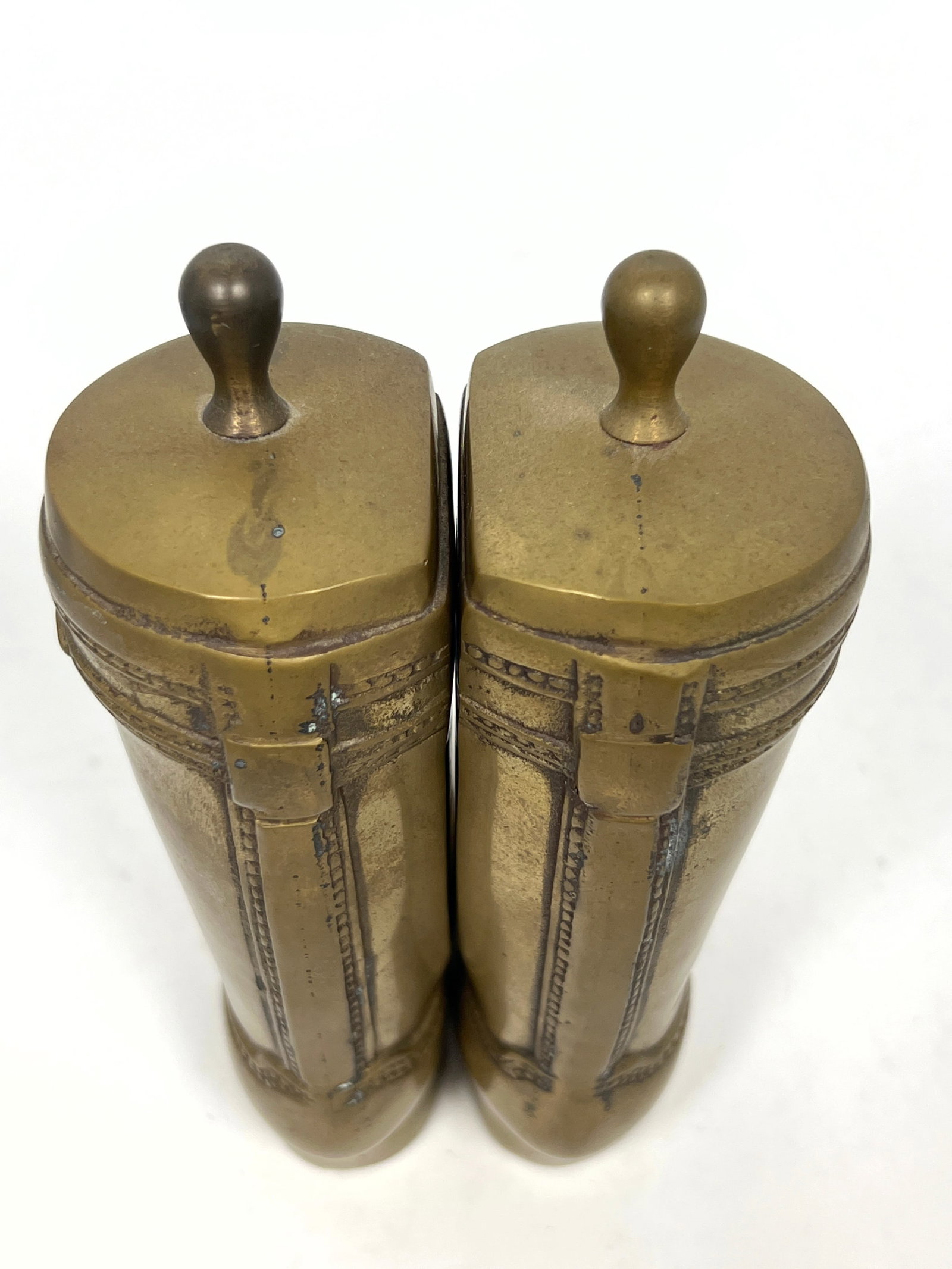 Pair Cast Brass Boot Form Bookends. - 6