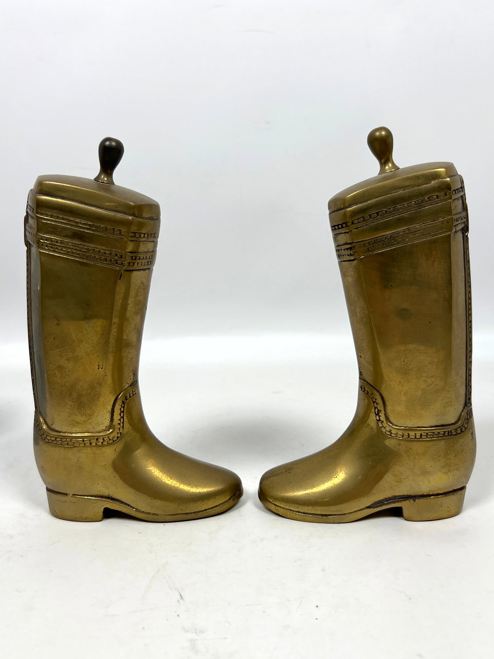 Pair Cast Brass Boot Form Bookends. - 7