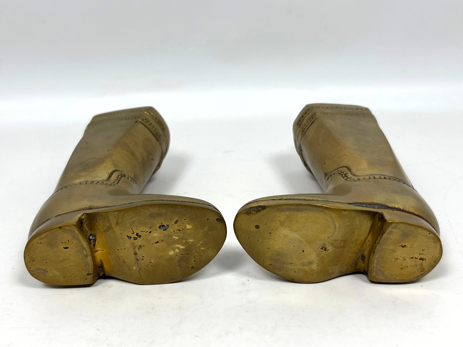 Pair Cast Brass Boot Form Bookends. - 8