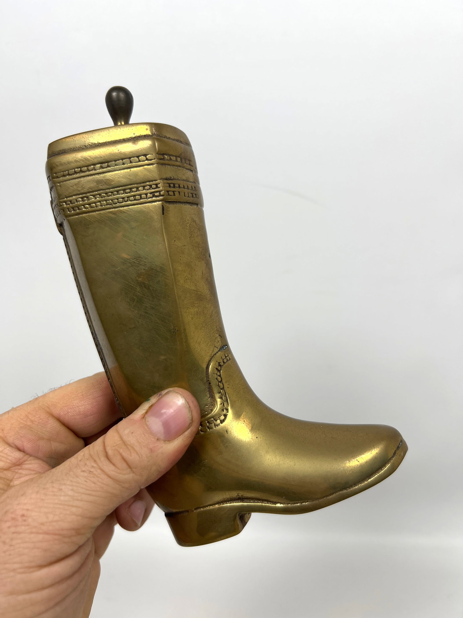 Pair Cast Brass Boot Form Bookends. - 9