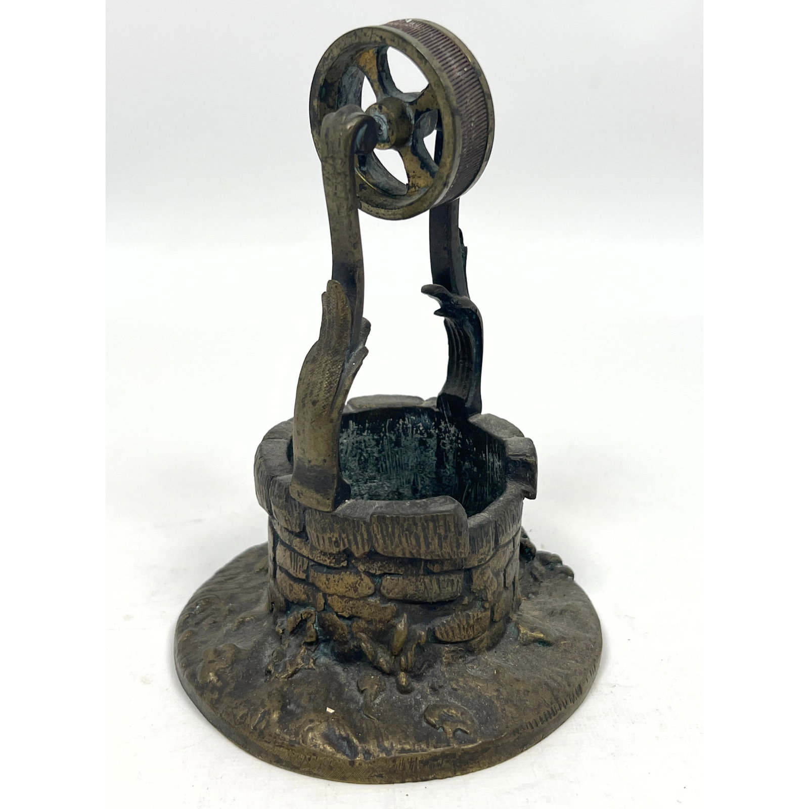 Susse Freres bronze miniature wishing well match holder and striker. (1 of 11)