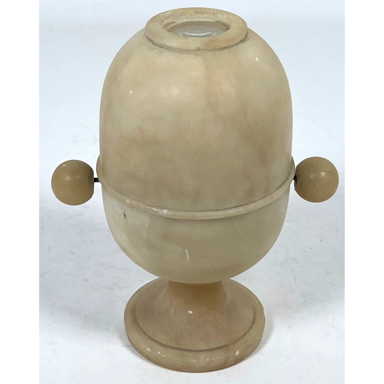Victorian Alabaster Peep Egg with revolving Interior. (1 of 13)