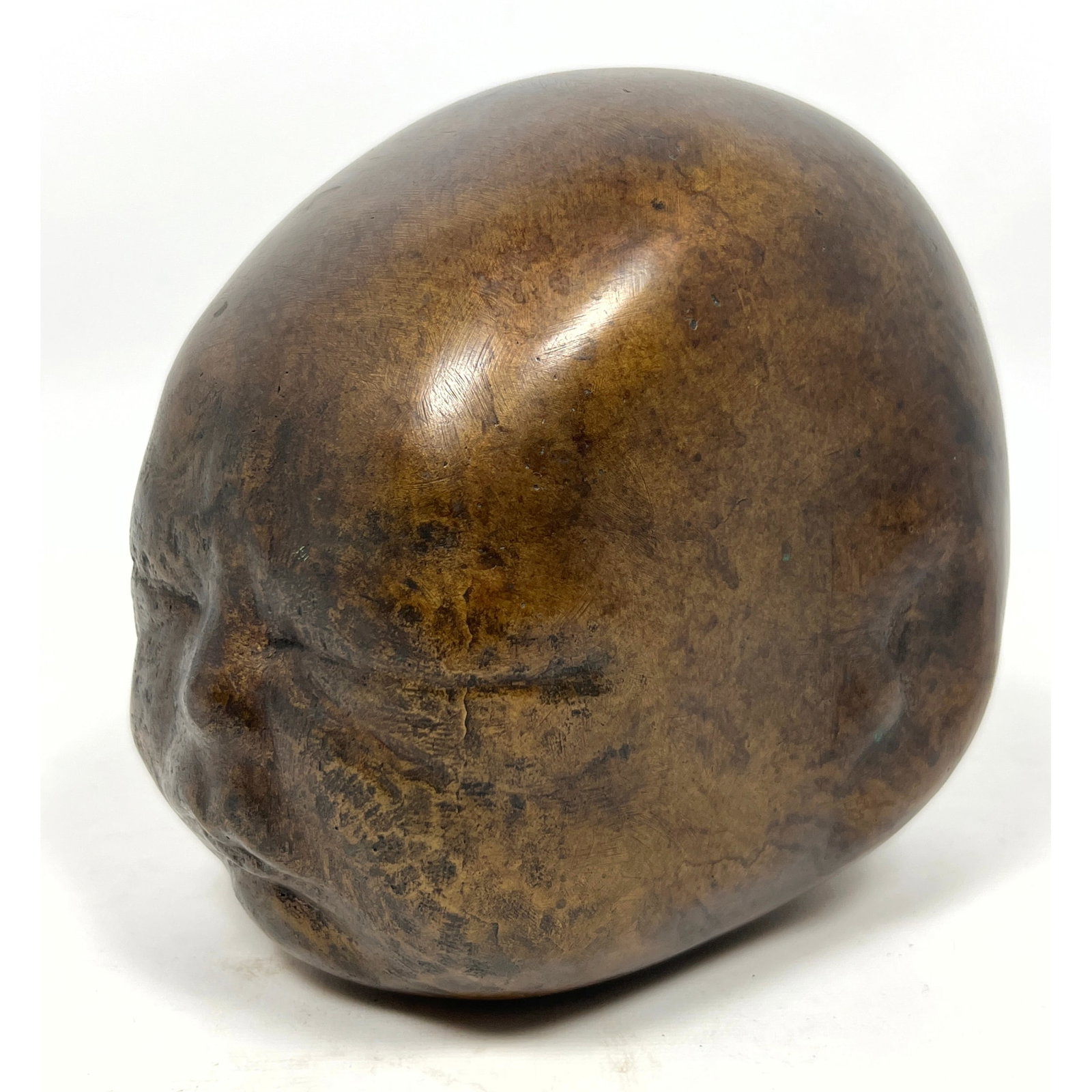 Signed L. Bernhard Bronze Sculpture. Stylized Infants Head. (1 of 10)
