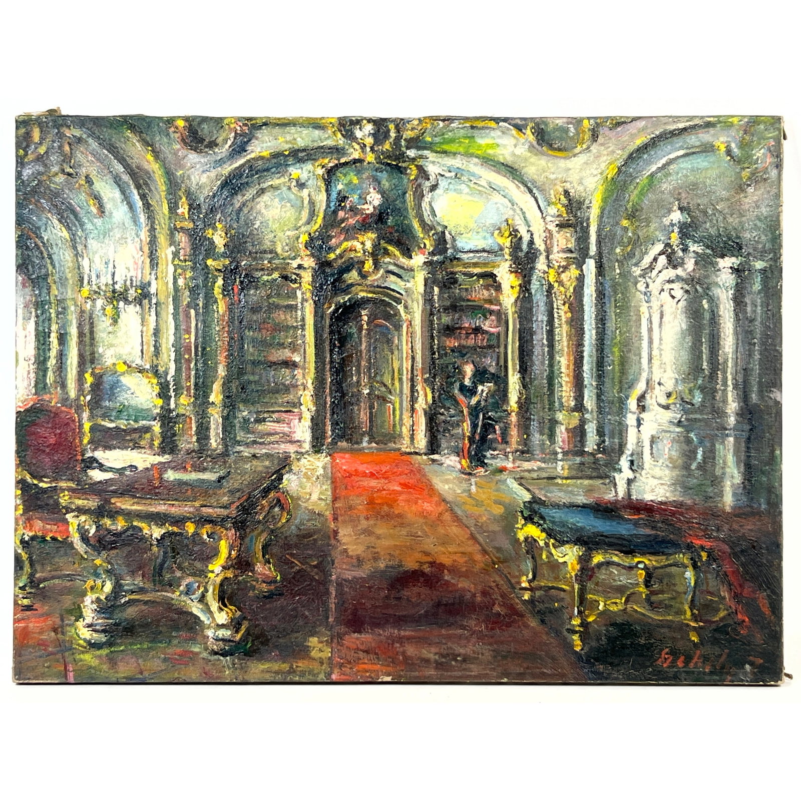 Jenoe Szekely Hungary Expressionist Painting on Canvas. (1 of 11)