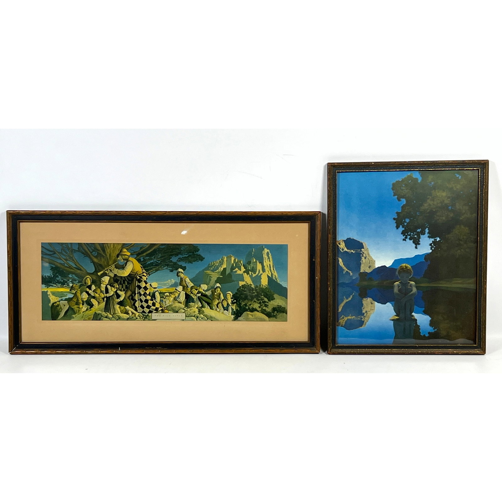 2pcs Maxfield Parrish Lithograph Prints. Evening, Pied Piper. (1 of 15)