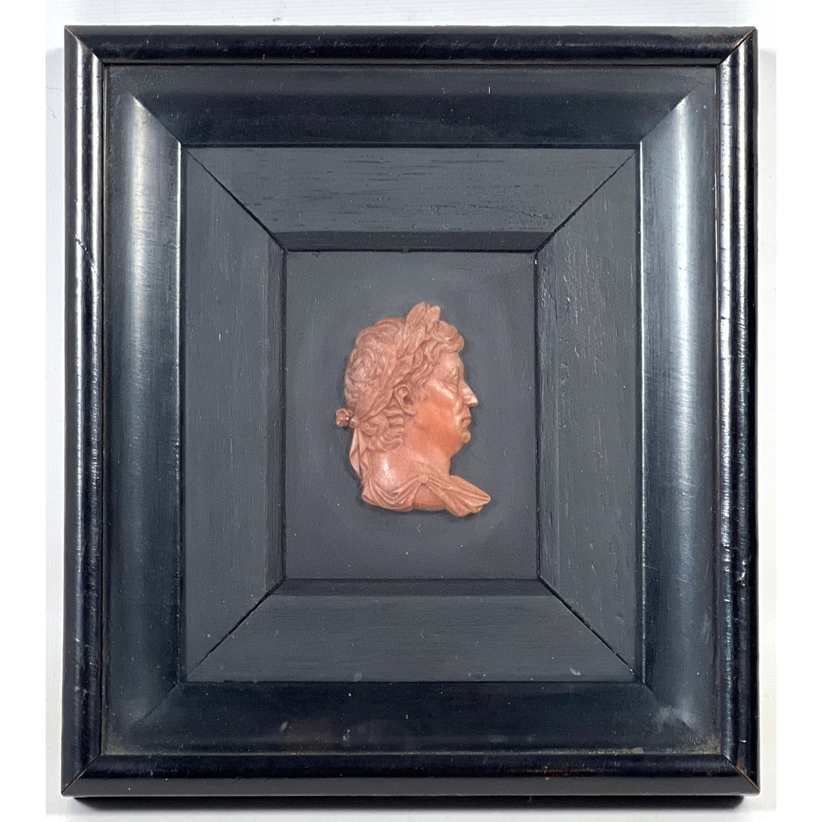 Antique wax relief portrait medallion rendered in terracotta-colored wax depicting the celebrated Fr (1 of 8)