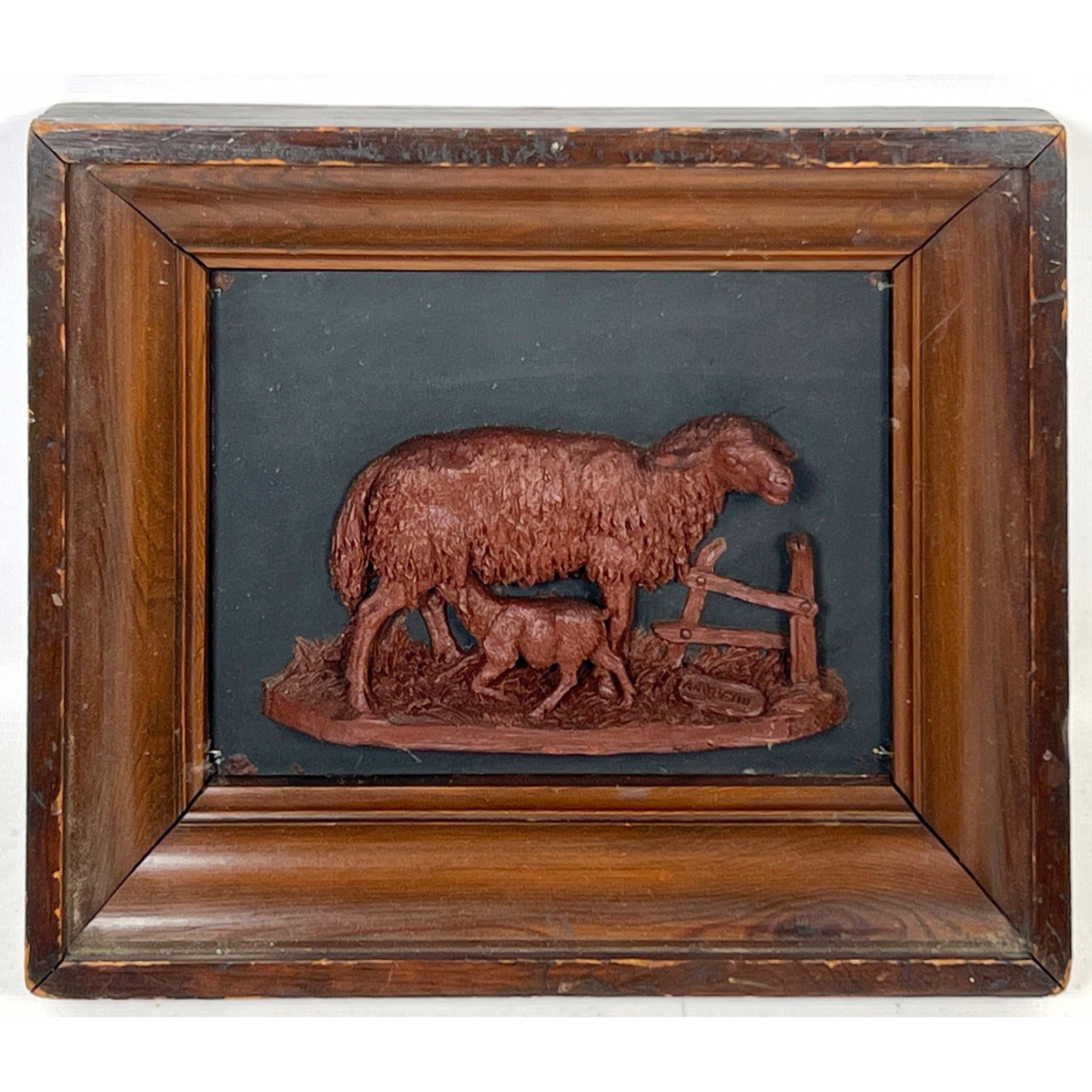 19th century French pastoral relief wax sculpture is signed ANQUETIN. Vernier Paris.: 19th century French pastoral relief wax sculpture is signed ANQUETIN. Vernier Paris. Dimensions: Height: 8.25 inches, Width: 10 inches. --- US Packing and Shipping charge: In house shipping available.