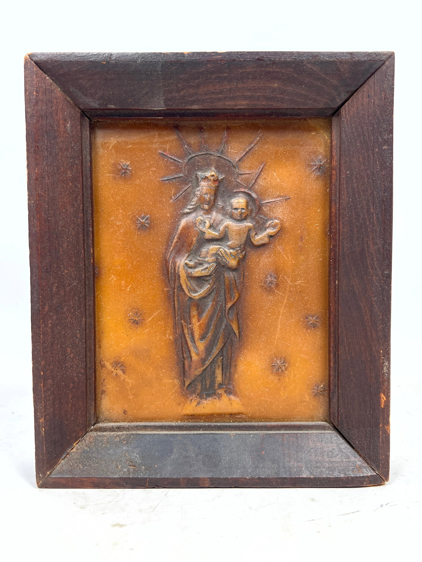 Antique Devotional Wax relief plaque sculpture. Franz Heid German: Antique Devotional Wax relief plaque sculpture. Franz Heid German Dimensions: Height: 8.25 inches, Width: 6.75 inches. --- US Packing and Shipping charge: In house shipping available. Will be calculat