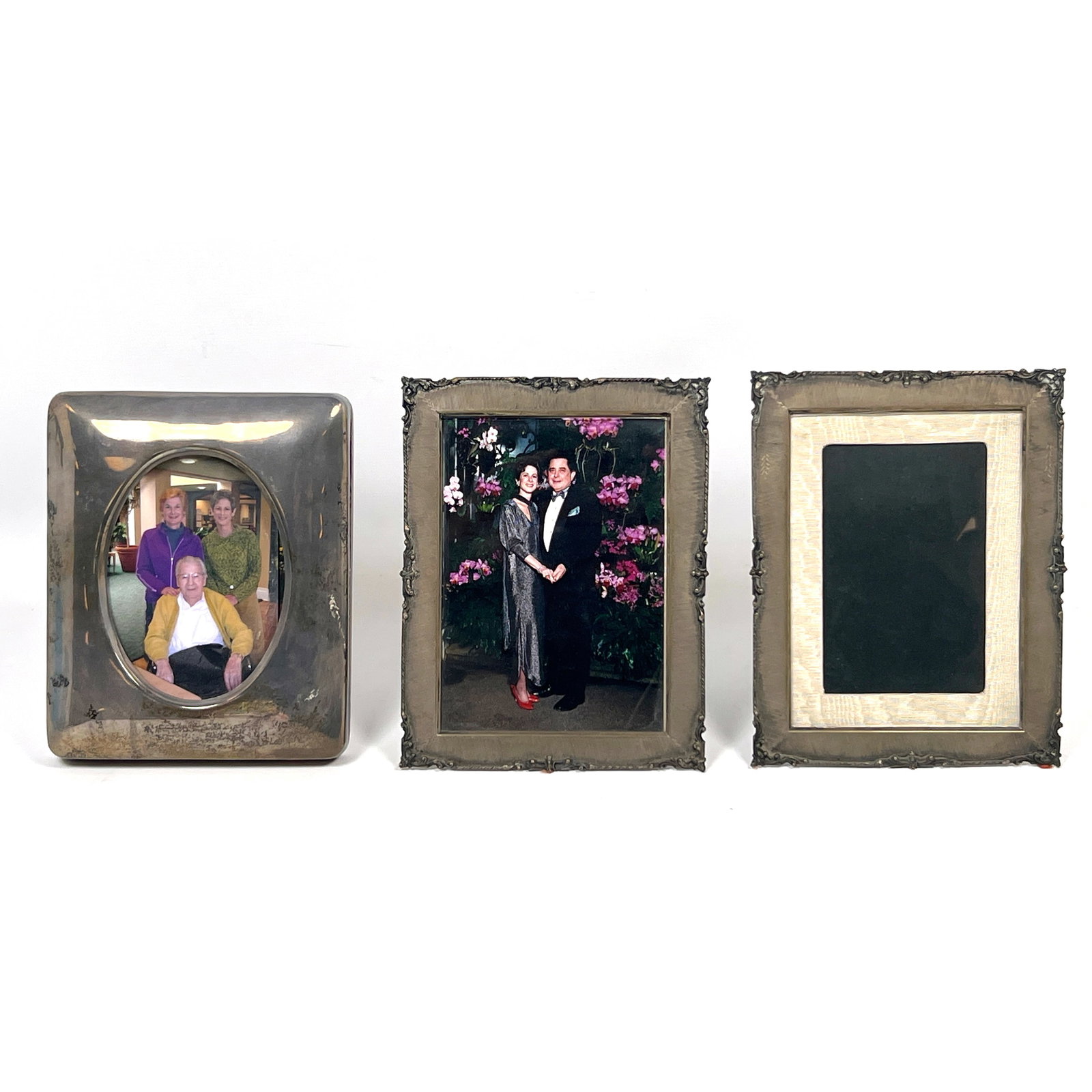 3pcs sterling Dresser Picture Frames. Los Ballesteros, 2 Decorated frames marked 800. (1 of 17)