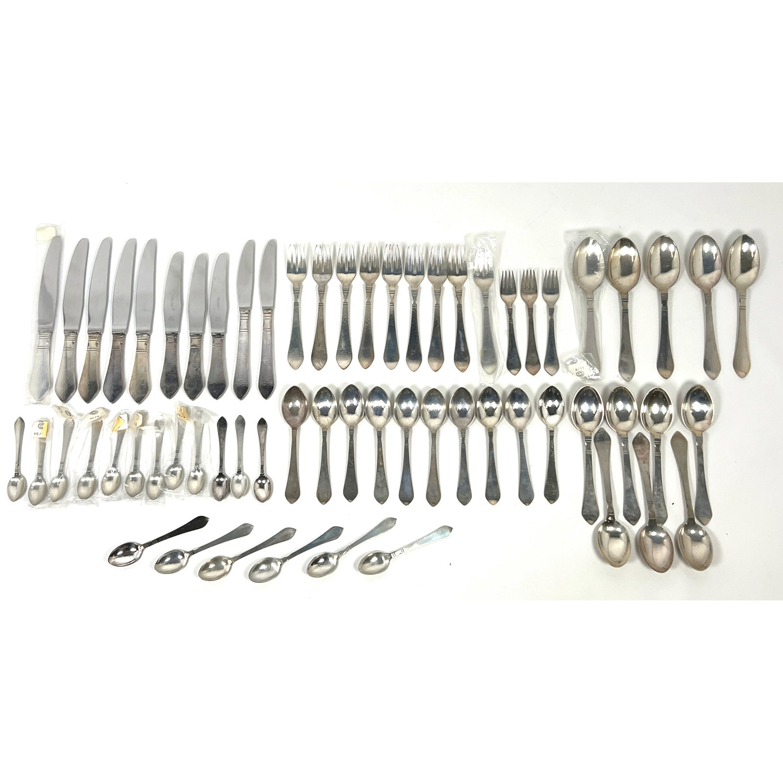 62 pc Georg Jensen of Denmark Sterling Flatware Set. Harald Nielsen pattern 34. (1 of 20)