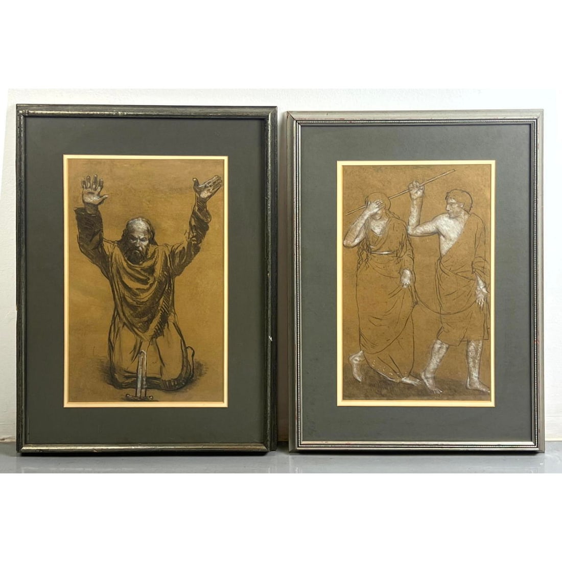 2pc Original John Collier Illustrations from the book "The plays of Sophocles" Franklin Library 1980: 2pc Original John Collier Illustrations from the book "The plays of Sophocles" Franklin Library 1980. From the Franklin Mint Archives. Dimensions: Frame Height: 18 inches, Frame Width: 11.5 inches. -