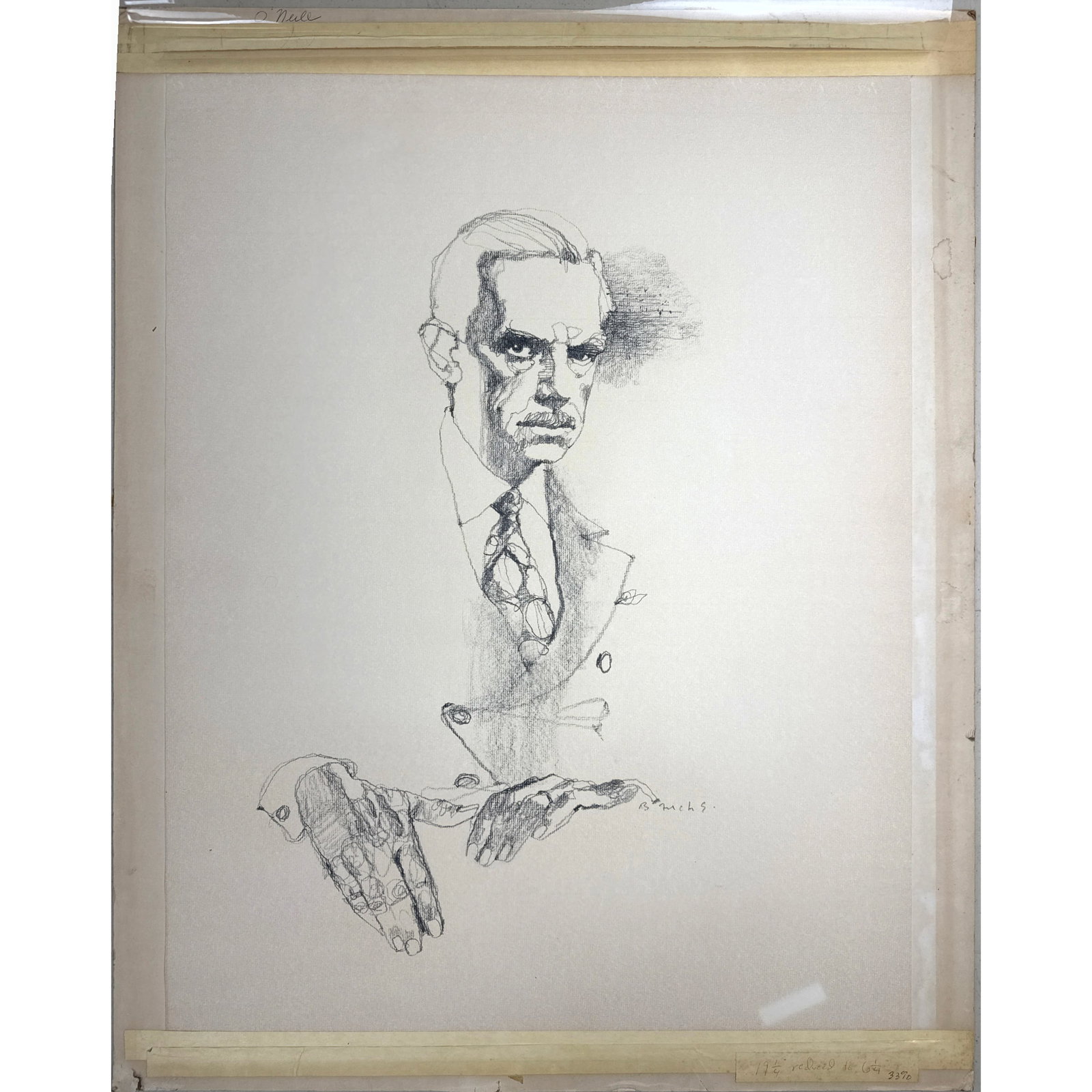 BERNARD Bernie FUCHS Original O'Neill Portrait on Paper. Unsigned. From the Franklin Mint. O'Neill i (1 of 10)