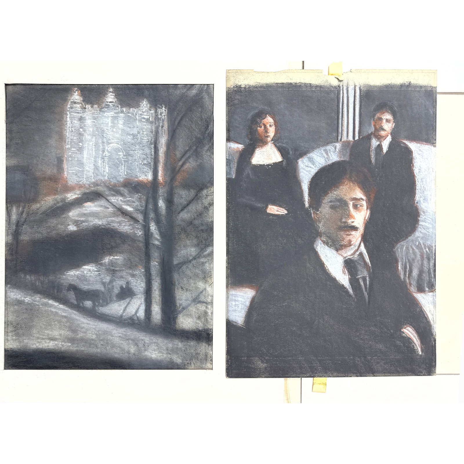 2pc JOHN COLLIER Original Artwork on Artist board for Franklin Library Leatherbound books. Works are (1 of 9)