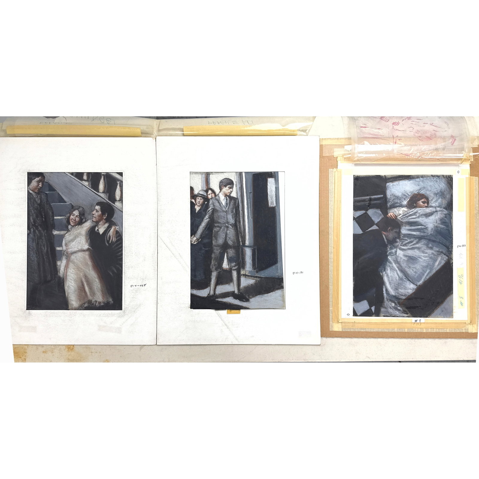 3pc JOHN COLLIER Original Artwork on Artist board for Franklin Library Leatherbound books. Works are (1 of 12)