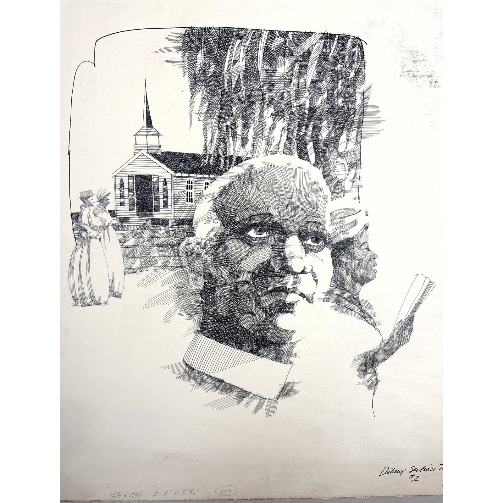 JACK MARDON Original illustration on board for Section IV of William Faulkner's novel The Sound and: JACK MARDON Original illustration on board for Section IV of William Faulkner's novel The Sound and the Fury. Franklin Mint Library Archives. Dimensions: Height: 26 inches, Width: 20 inches. --- US