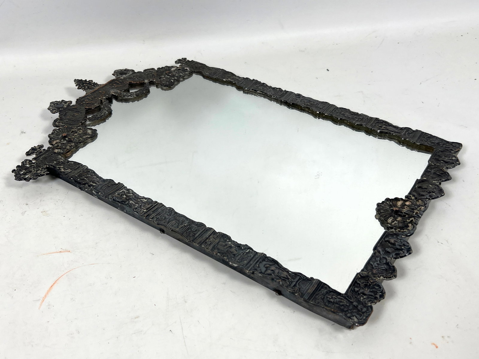 2pcs Antique Silver Mirror Frames. Small wall mirrors. - 11