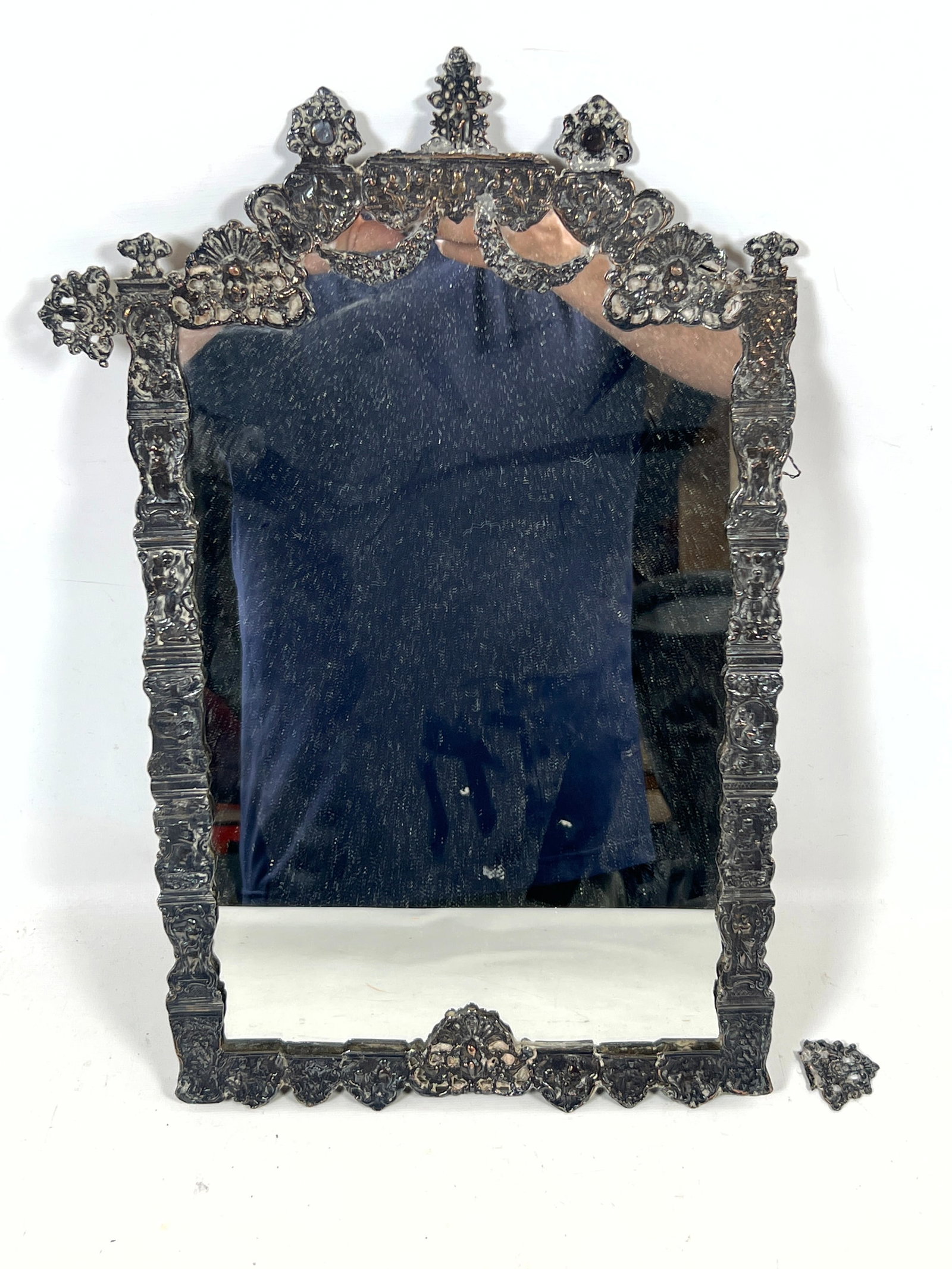 2pcs Antique Silver Mirror Frames. Small wall mirrors. - 8