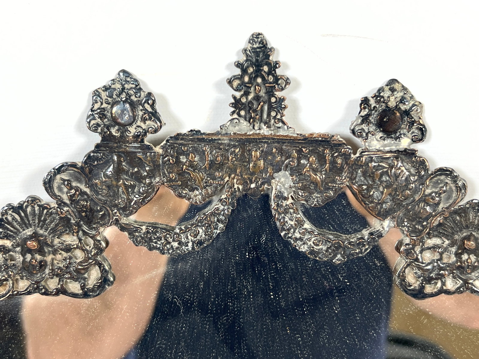 2pcs Antique Silver Mirror Frames. Small wall mirrors. - 9