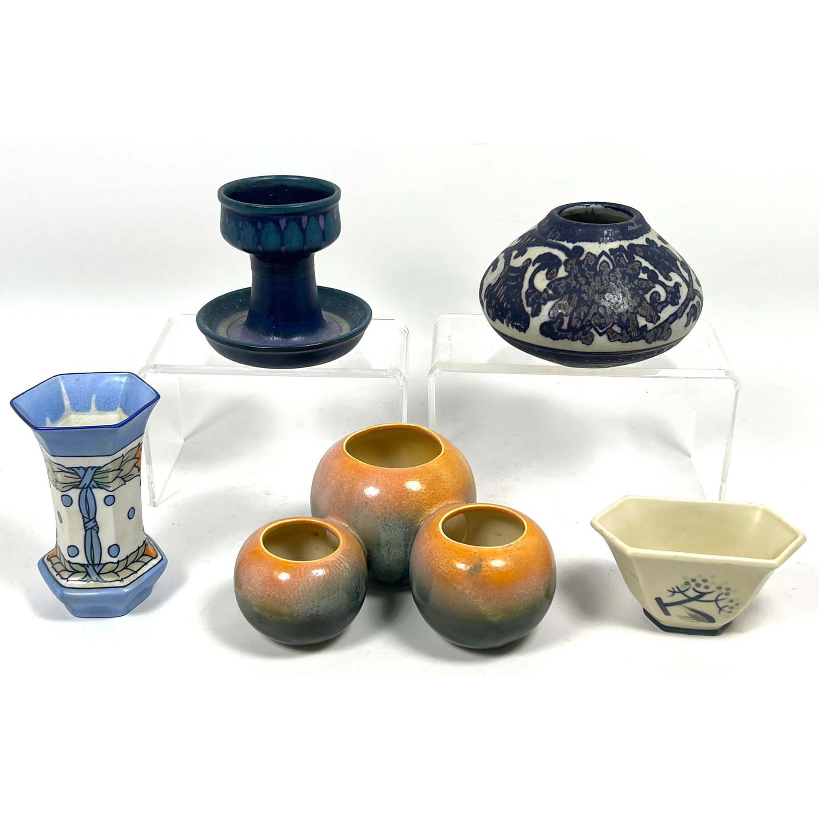 5pcs Ceramic Objects. English, American, Danish, and German manufacturers. The group features an Art (1 of 20)