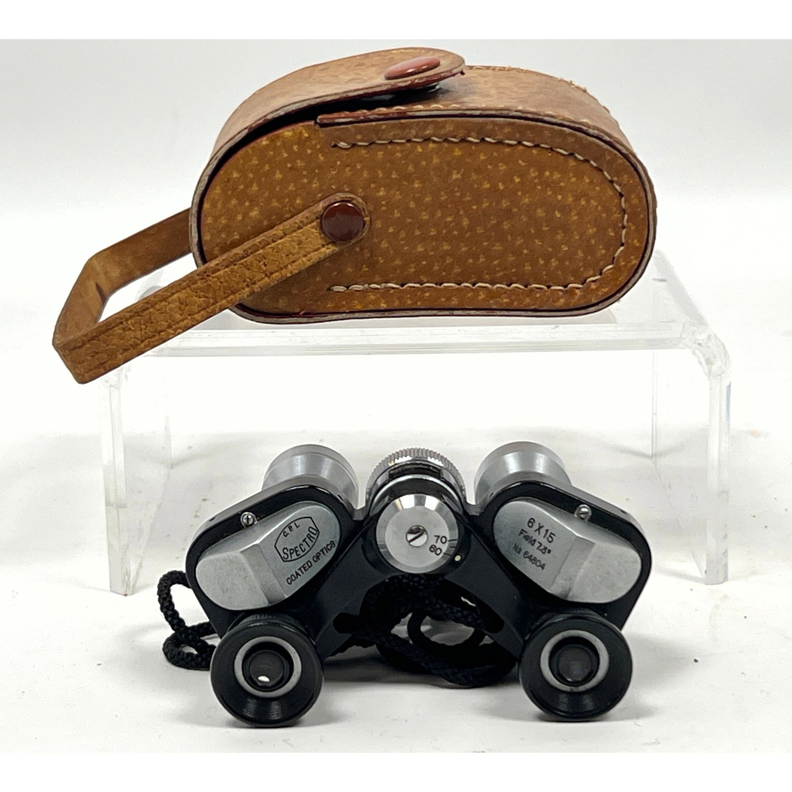 Vintage sub-miniature prism binoculars is produced by Spectro and marked Japan. Original case. (1 of 10)