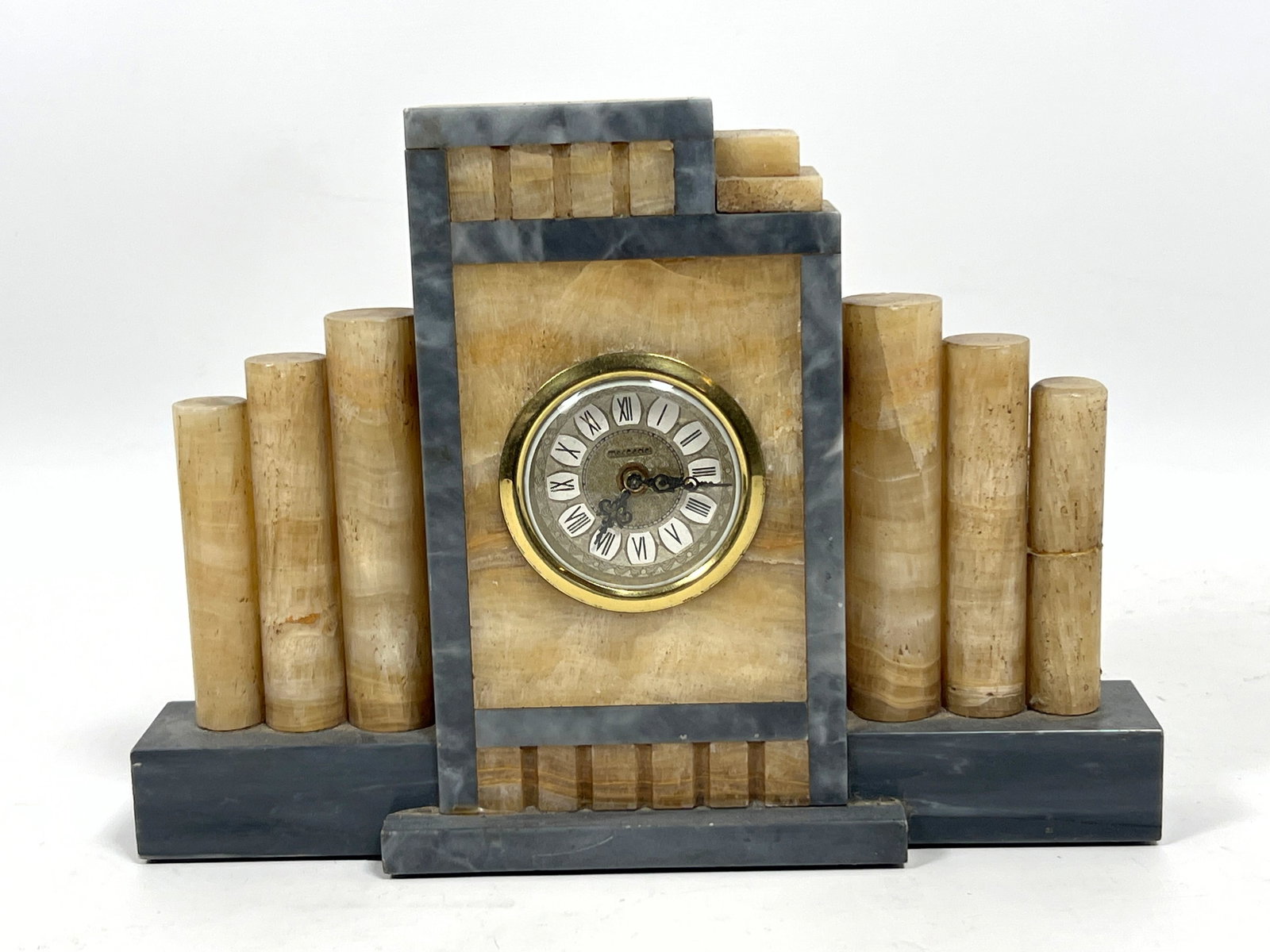 Mixed Collectors Objects. Marble Clock, Metal Frames, Eclipse Inkwell, Brass Timer, etc. - 2